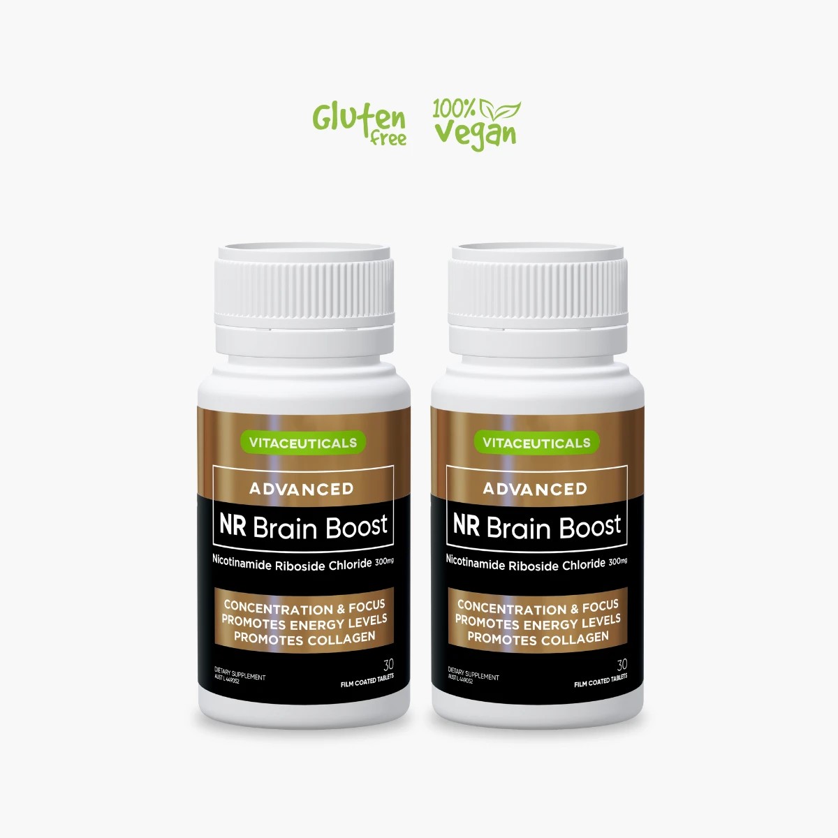 3 Vitaceuticals 60pc Advanced NR Brain Boost Energy & Cognitive Support Tablets, 3 of 4