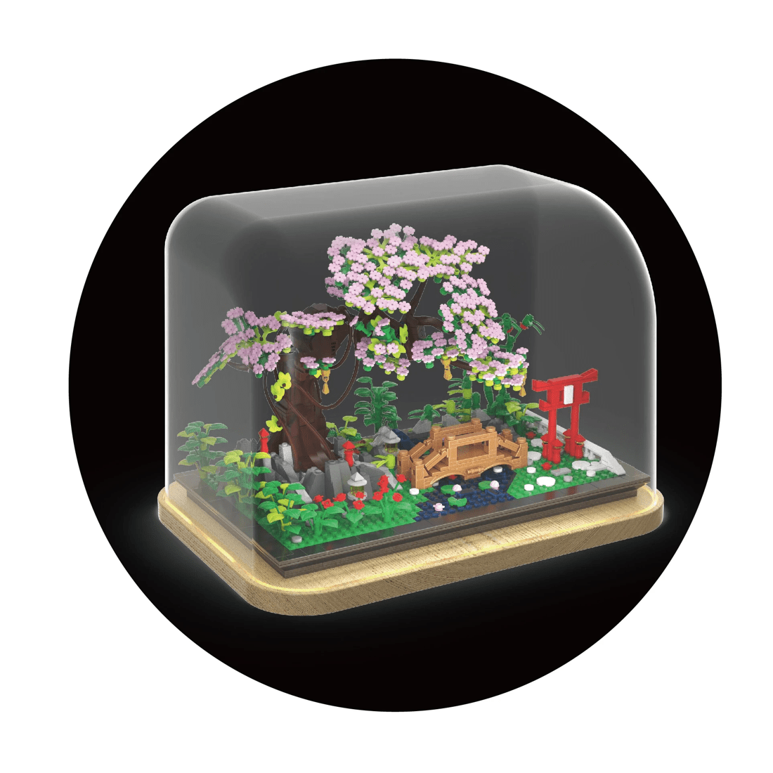 3 1314 Piece Mini Blocks Flower Series: Light Up Bonsai in Dome, 3 of 4
