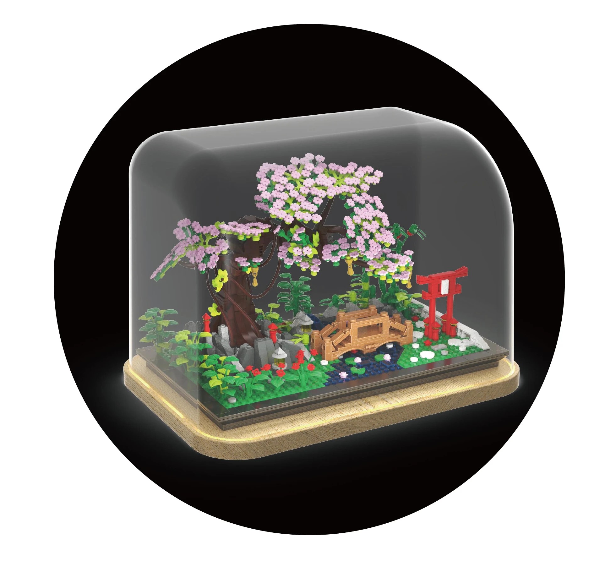 3 1314 Piece Mini Blocks Flower Series: Light Up Bonsai in Dome, 3 of 4