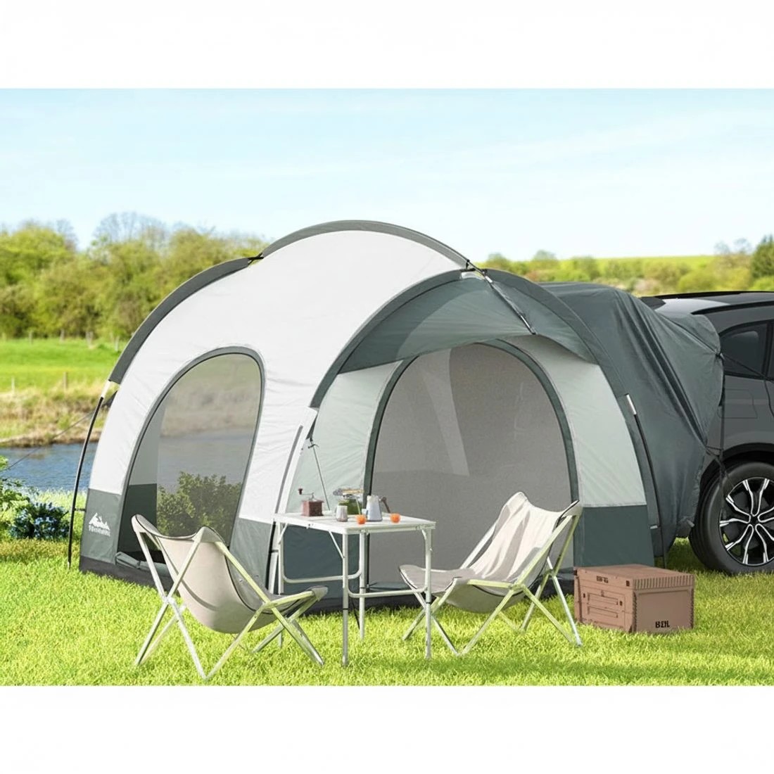 4 Weisshorn Camping Tent SUV Car Rear Extension Canopy Outdoor Portable Family - Grey, 4 of 6