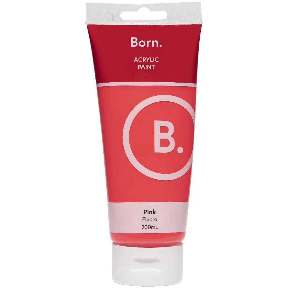 2 Born Acrylic Paint 200mL Fluoro Pink, 2 of 3
