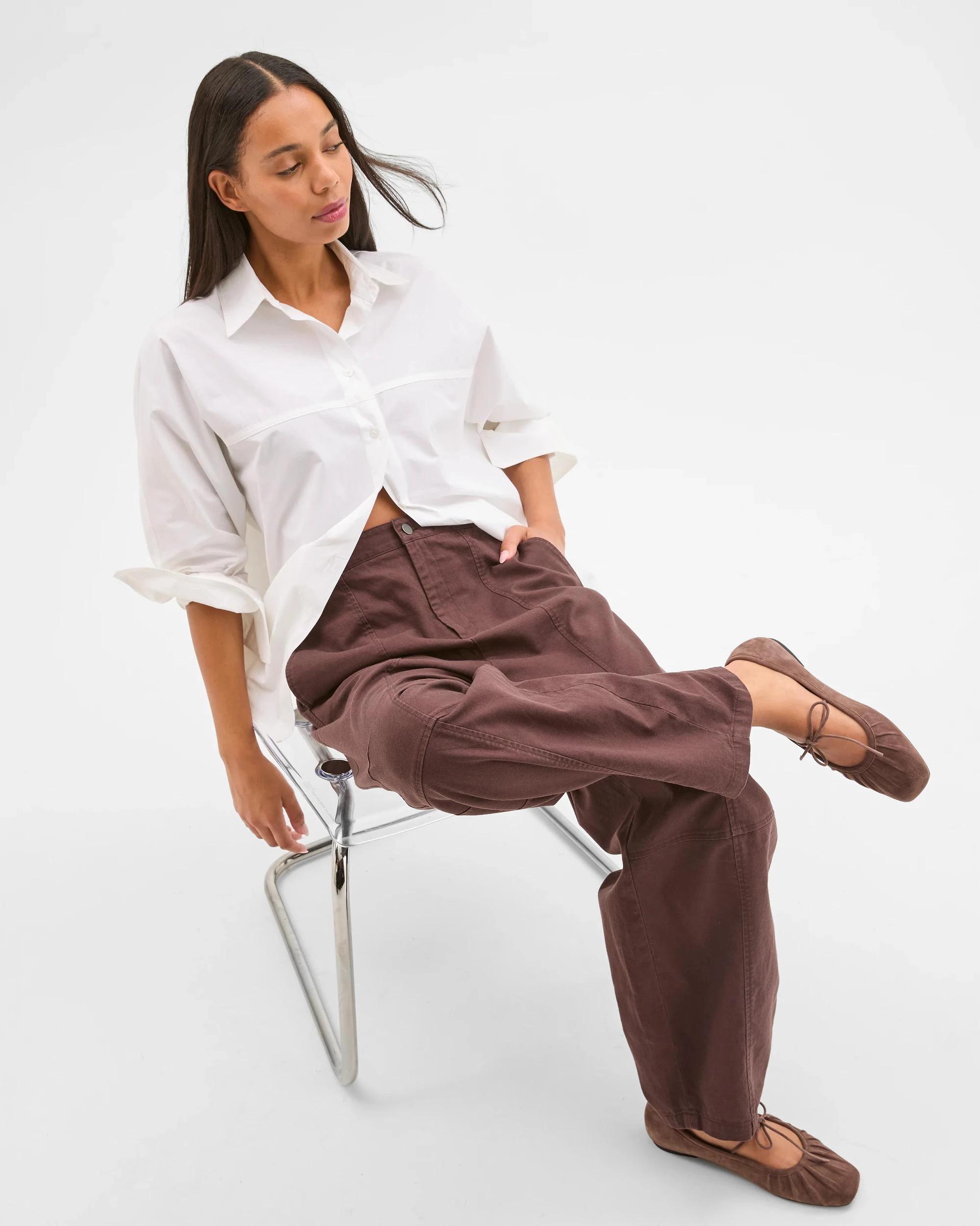 8 Target Australian Cotton Blend Soft Barrel Leg Pants BRUNETTE, 8 of 8