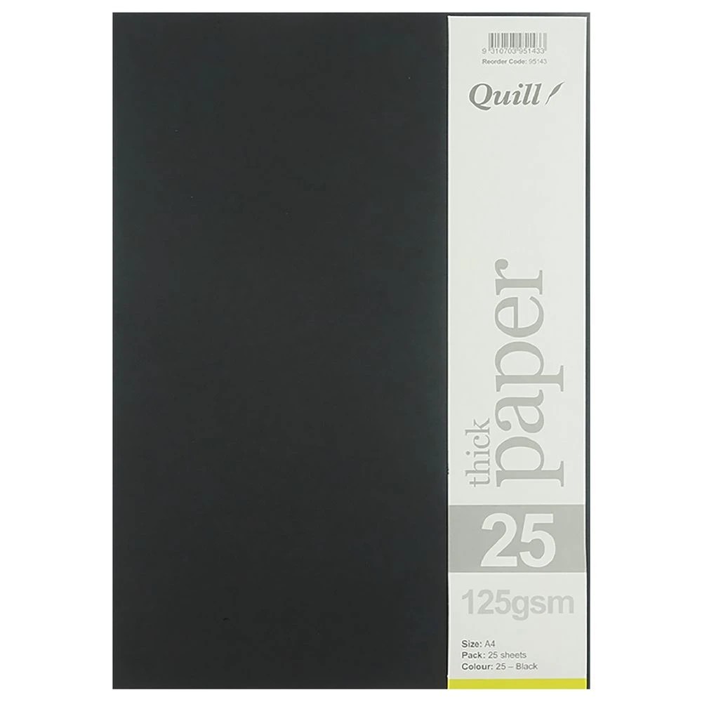 3 Quill A4 125gsm Paper Black 25 Pack, 3 of 4
