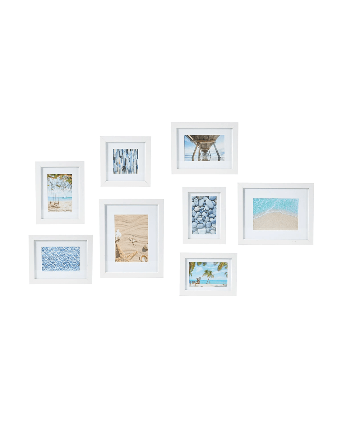 1 8 Piece Wall Photo Frame Set - White, 1 of 10