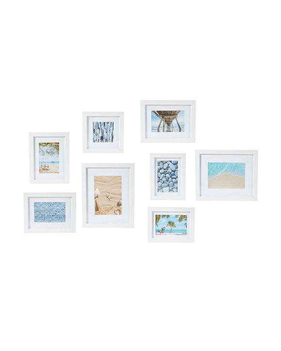 8 Piece Wall Photo Frame Set - White