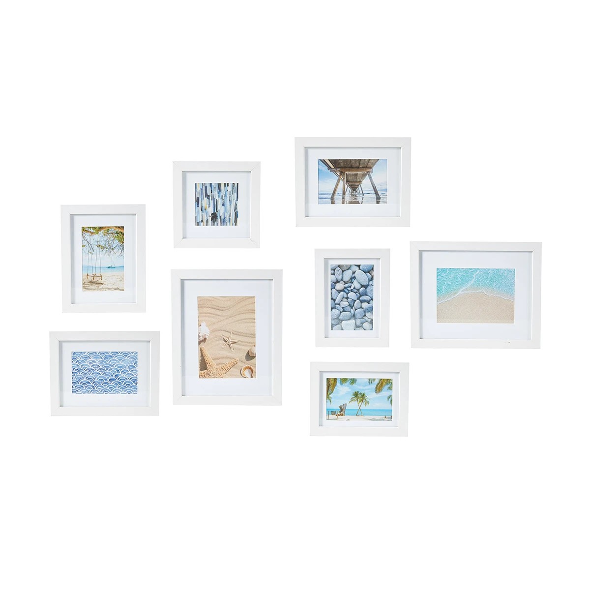 1 8 Piece Wall Photo Frame Set - White, 1 of 10