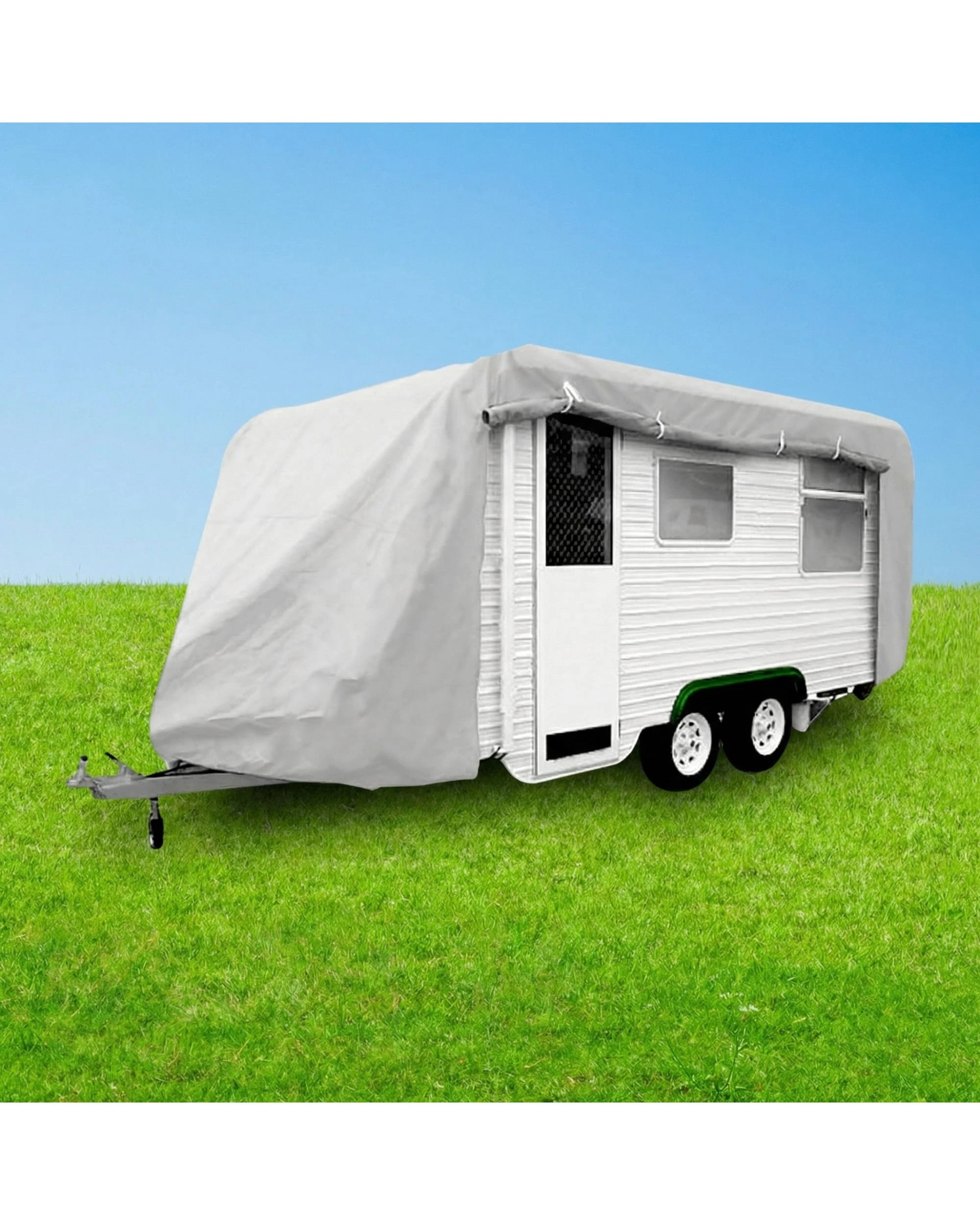 2 Wallaroo 20ft 21ft 22ft 23ft Caravan Cover With Side Zip Campervan - Silver, 2 of 6