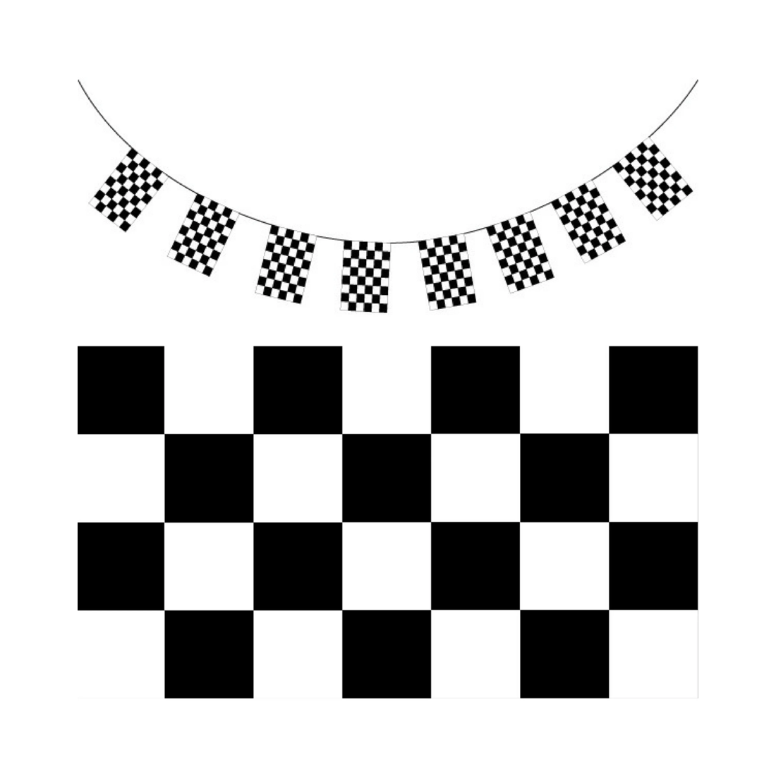 1 BR Costumes Checkered Bunting Flag for Celebrations and Events, 1 of 5