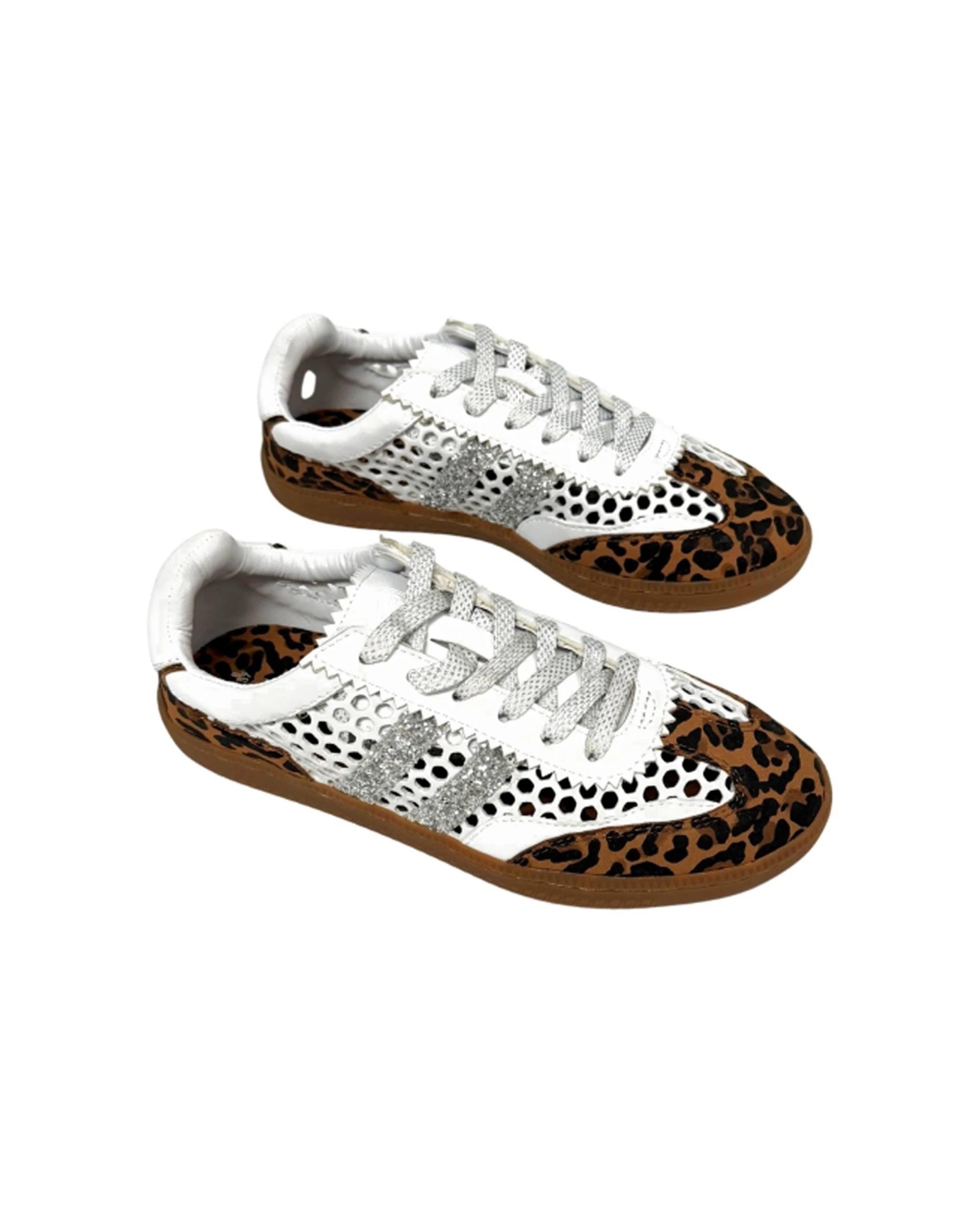 4 Human Shoes Reece Women Sandals Laser-Cut Soft Upper Lace White WHITE OCELOT, 4 of 4