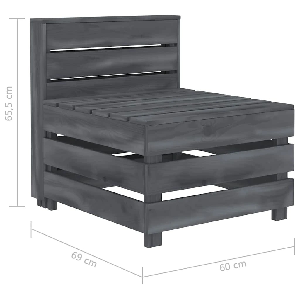 5 vidaXL Pallet sofa Stackable - Grey, 5 of 5