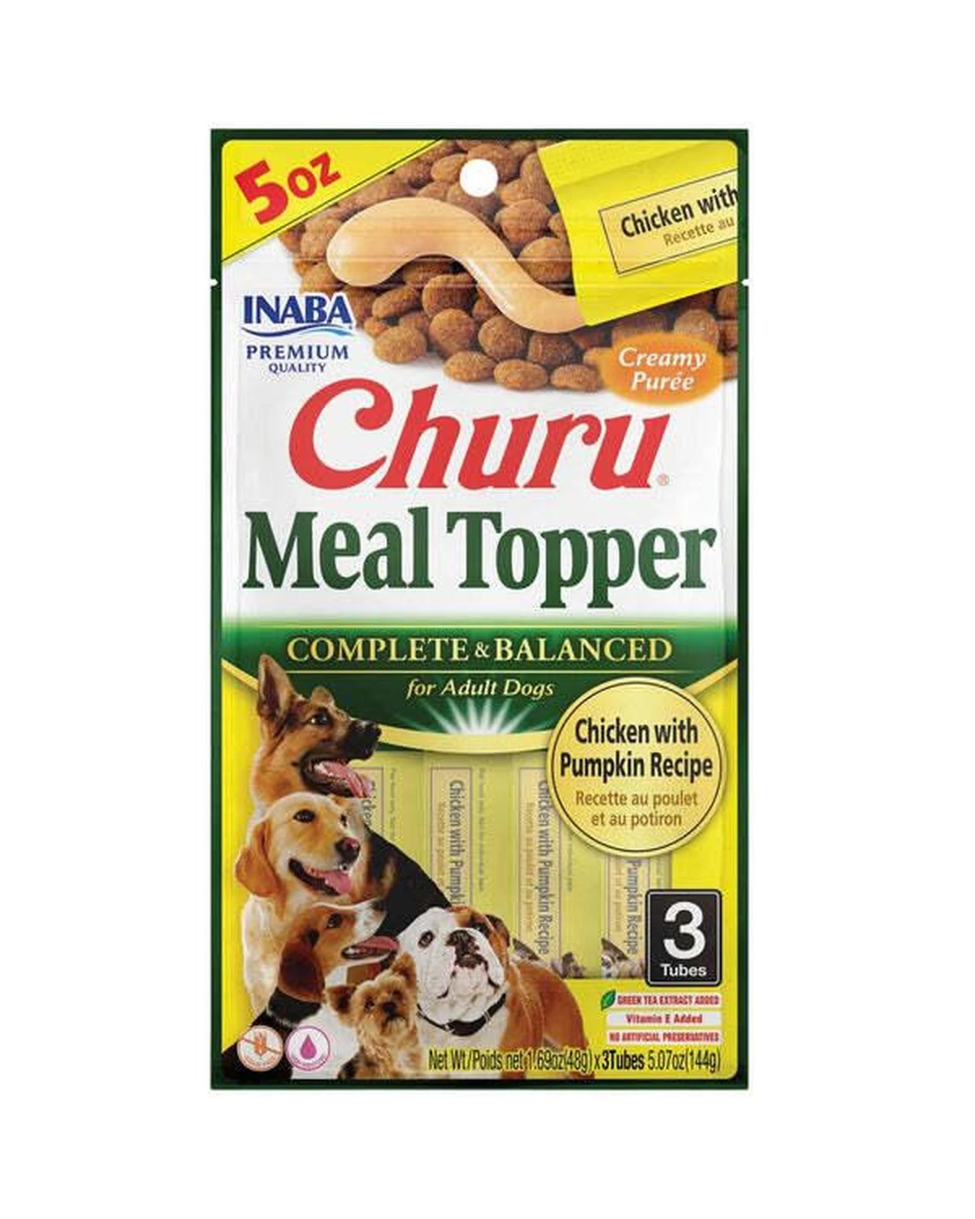 1 Inaba Adult Churu Complete & Balanced Dog Meal Topper Chicken w/ Pumpkin 6 x 144g, 1 of 7