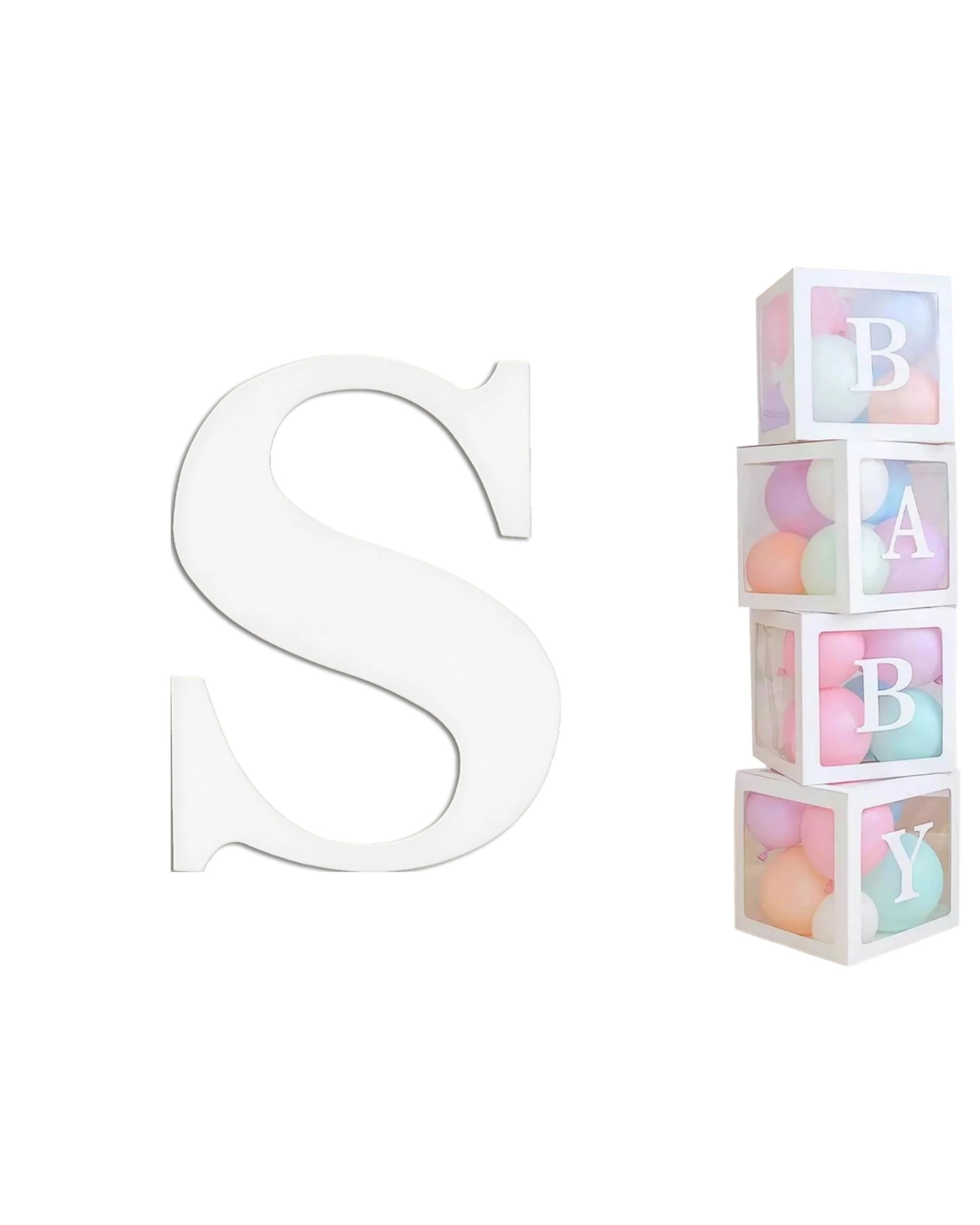1 Party Maker Cardboard Letter S Pack of 2 - White, 1 of 3