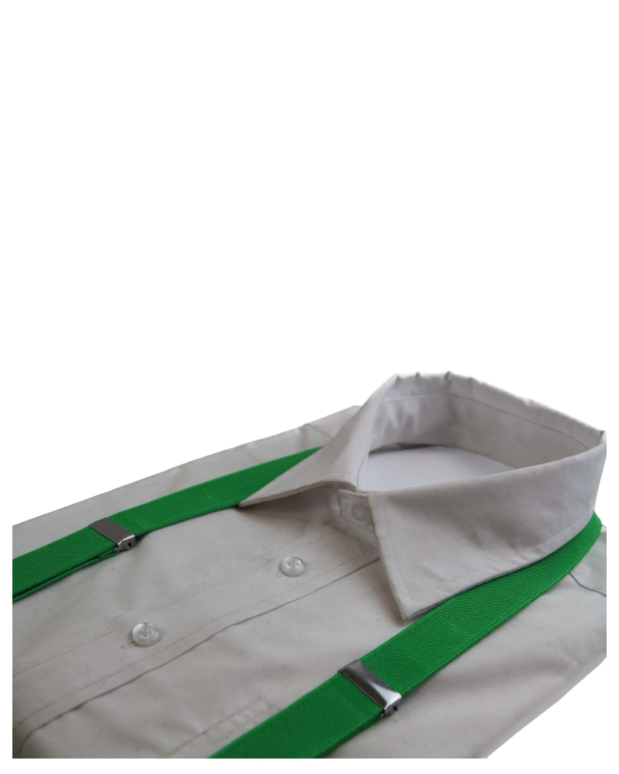 2 Zasel Mens Adjustable 100cm Green Apple Suspenders - Green, 2 of 3
