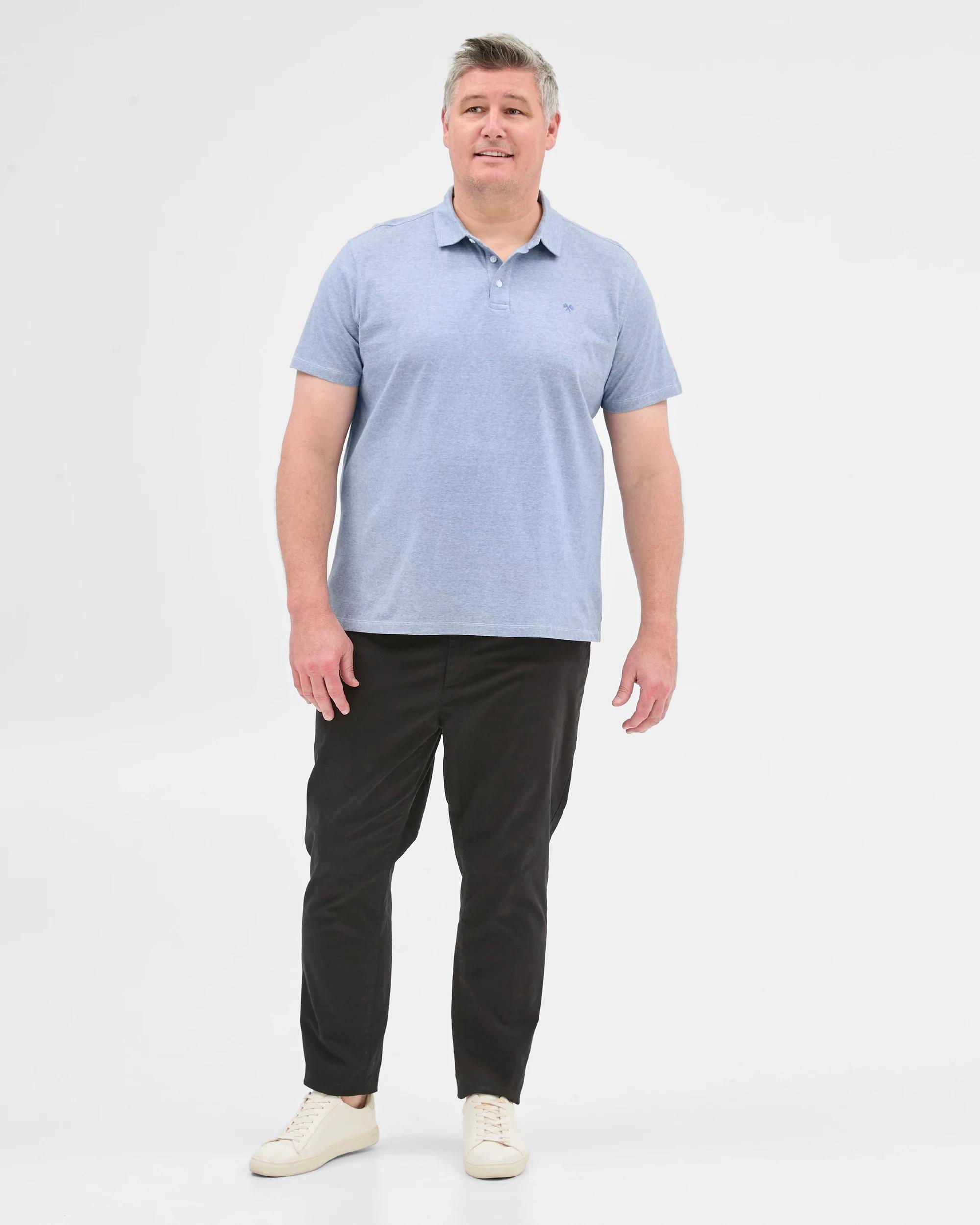 3 Target Plus Size Australian Cotton Microstripe Polo Top BLUE, 3 of 5