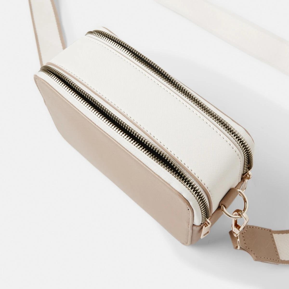 4 Double Zip Crossbody Bag BEIGE VANILLA, 4 of 8