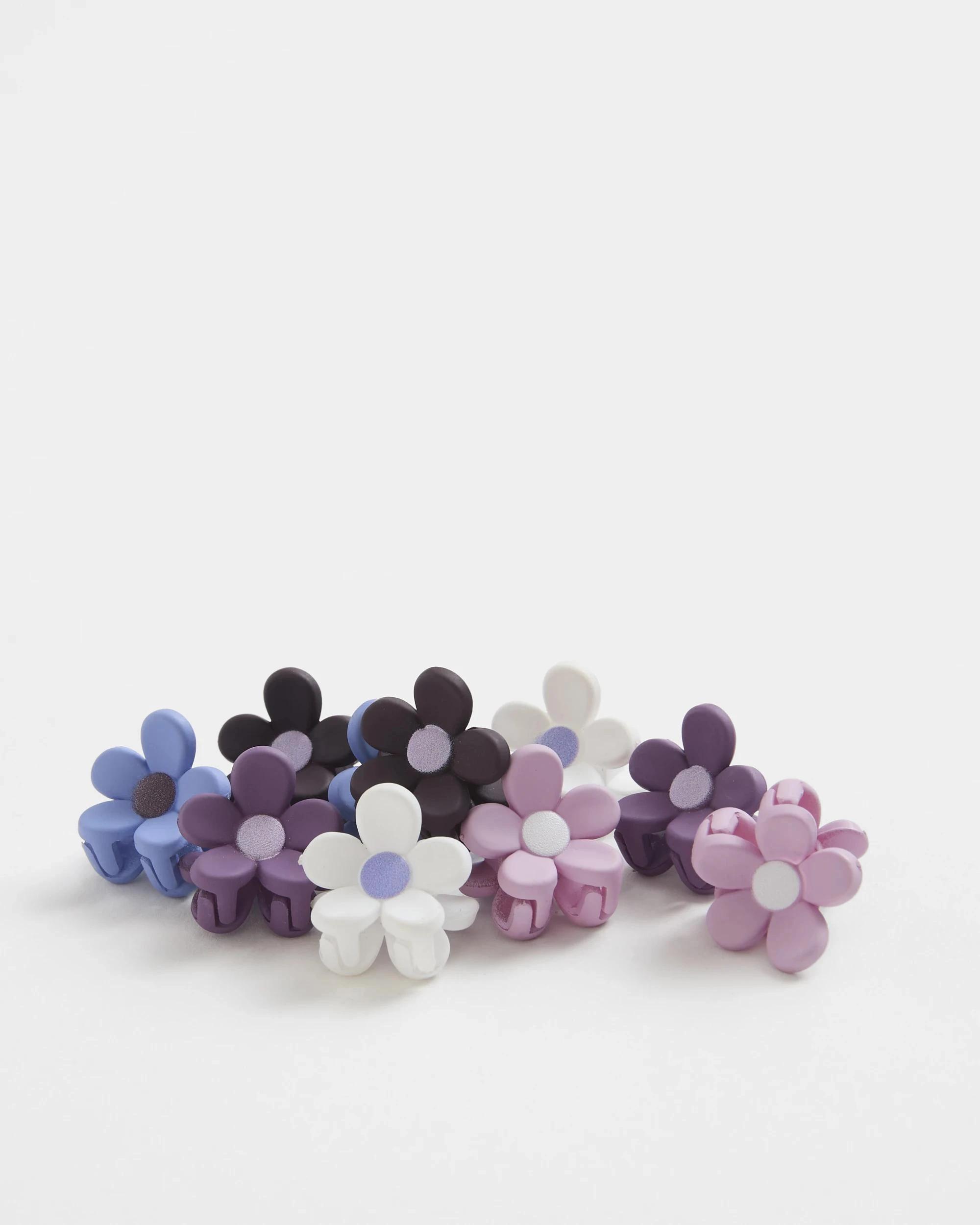 3 Target Kids Kids 10 Pack Mini Flower Claw Clips PURPLE, 3 of 3