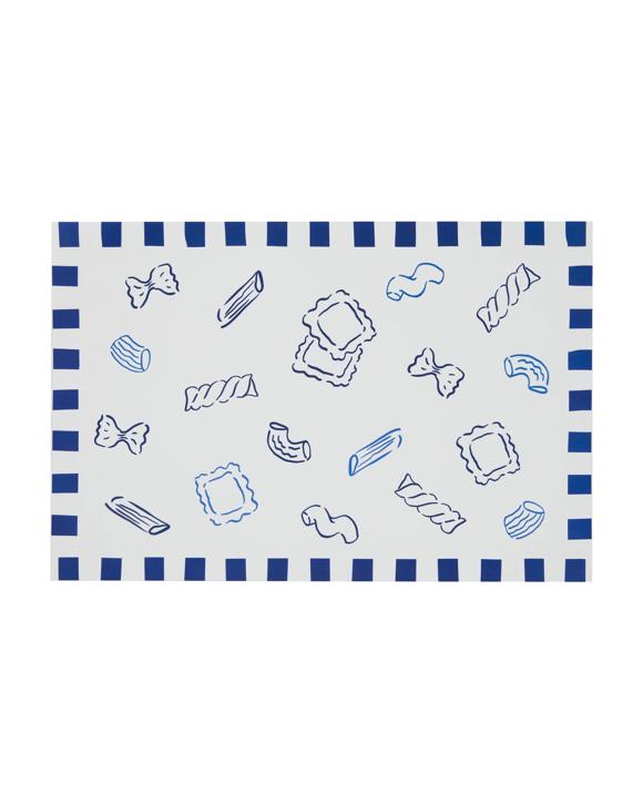 24 Piece Blue and White Printed Paper Placemats