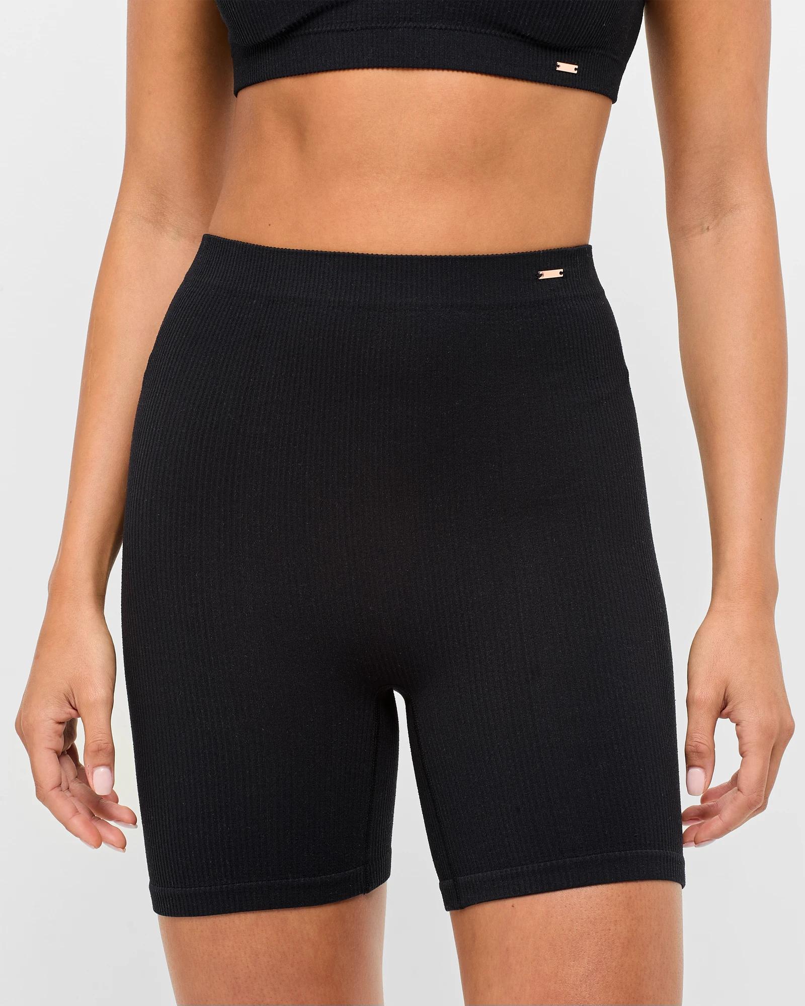 1 Ribbed Seamfree Bike Shorts - Lily Loves BLACK, 1 of 4