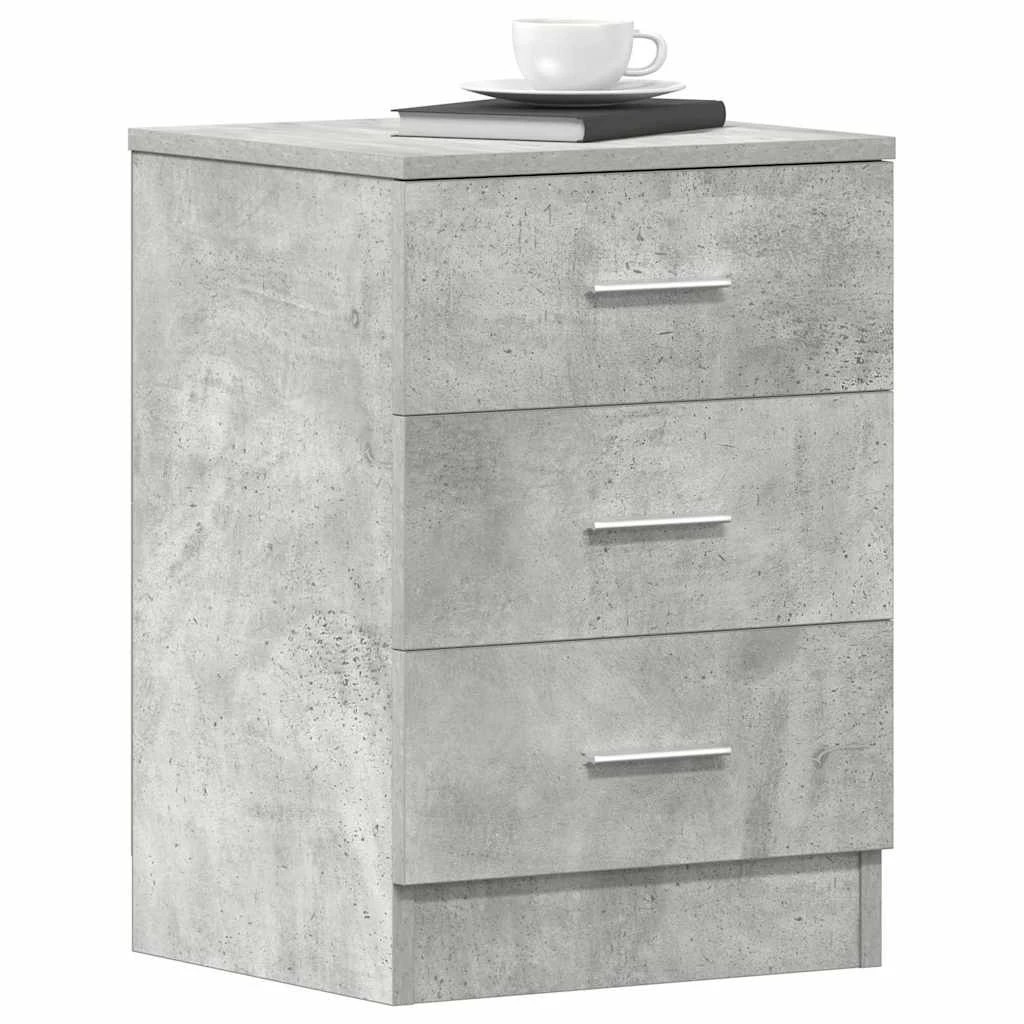 4 vidaXL Bedside cabinet Ample Storage - Grey, 4 of 9