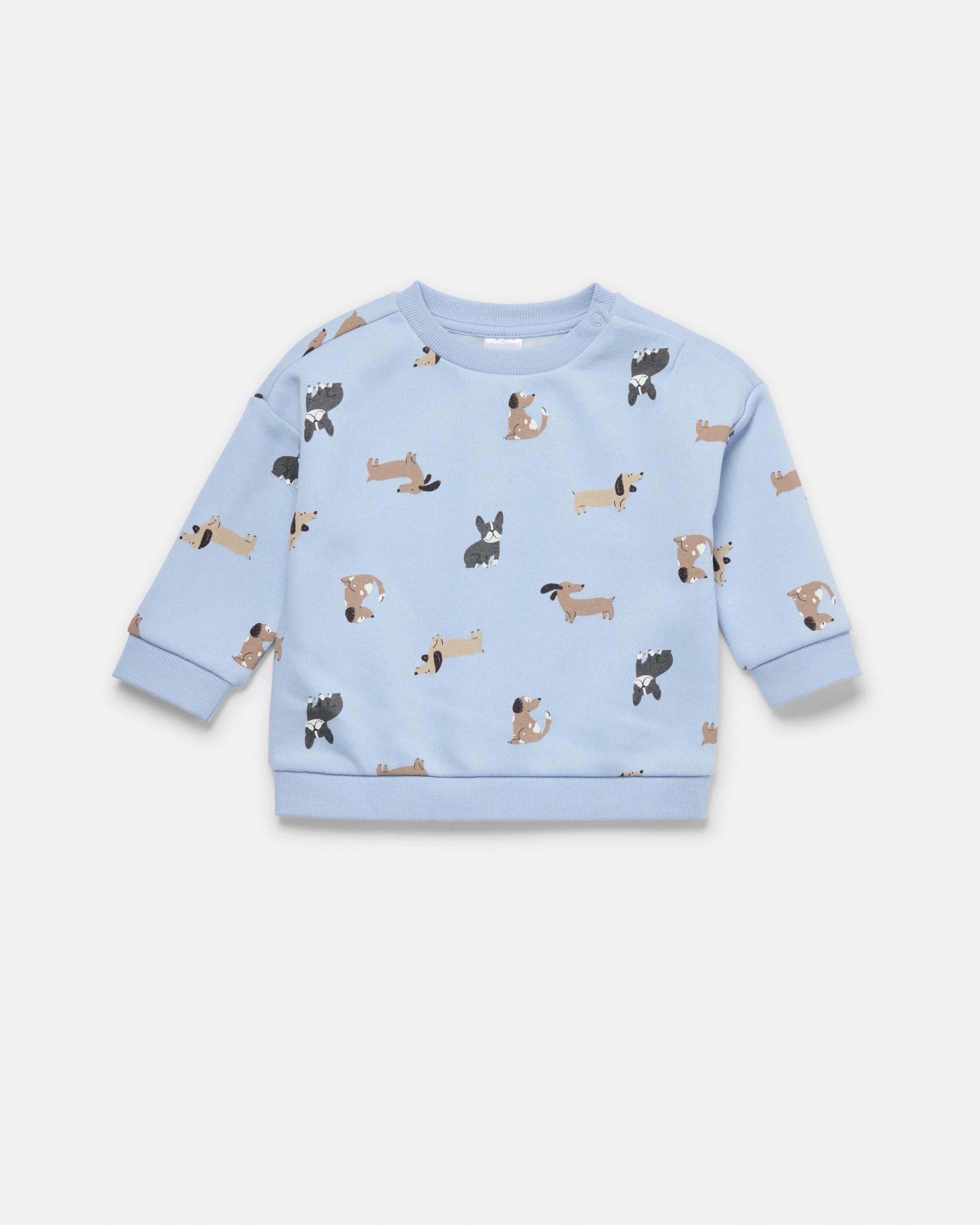 1 Drop Shoulder Sweatshirt Blu Dogs, 1 of 3