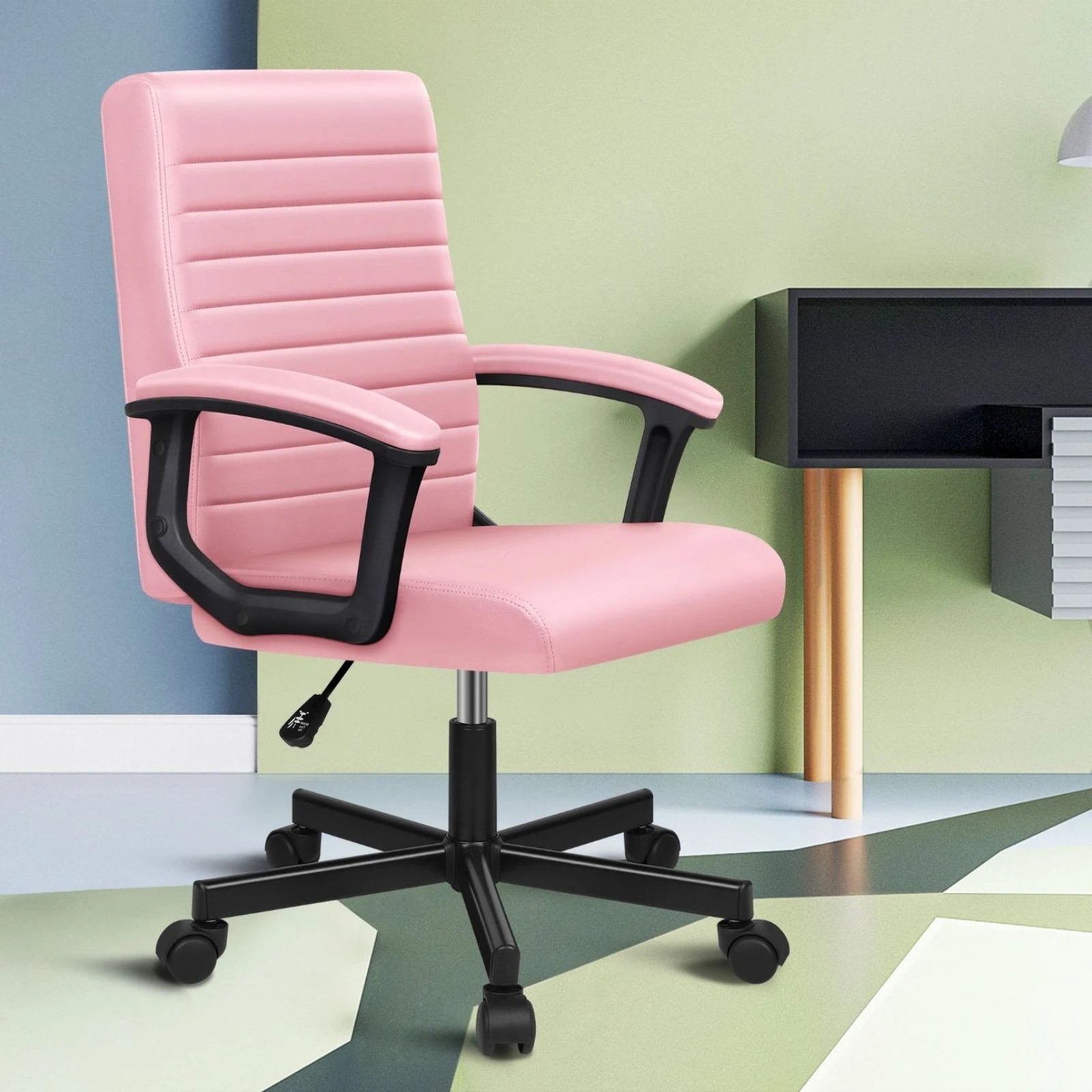 4 Alfordson Office Chair Executive Computer Seat Work Gaming Mid Back - Pink, 4 of 9