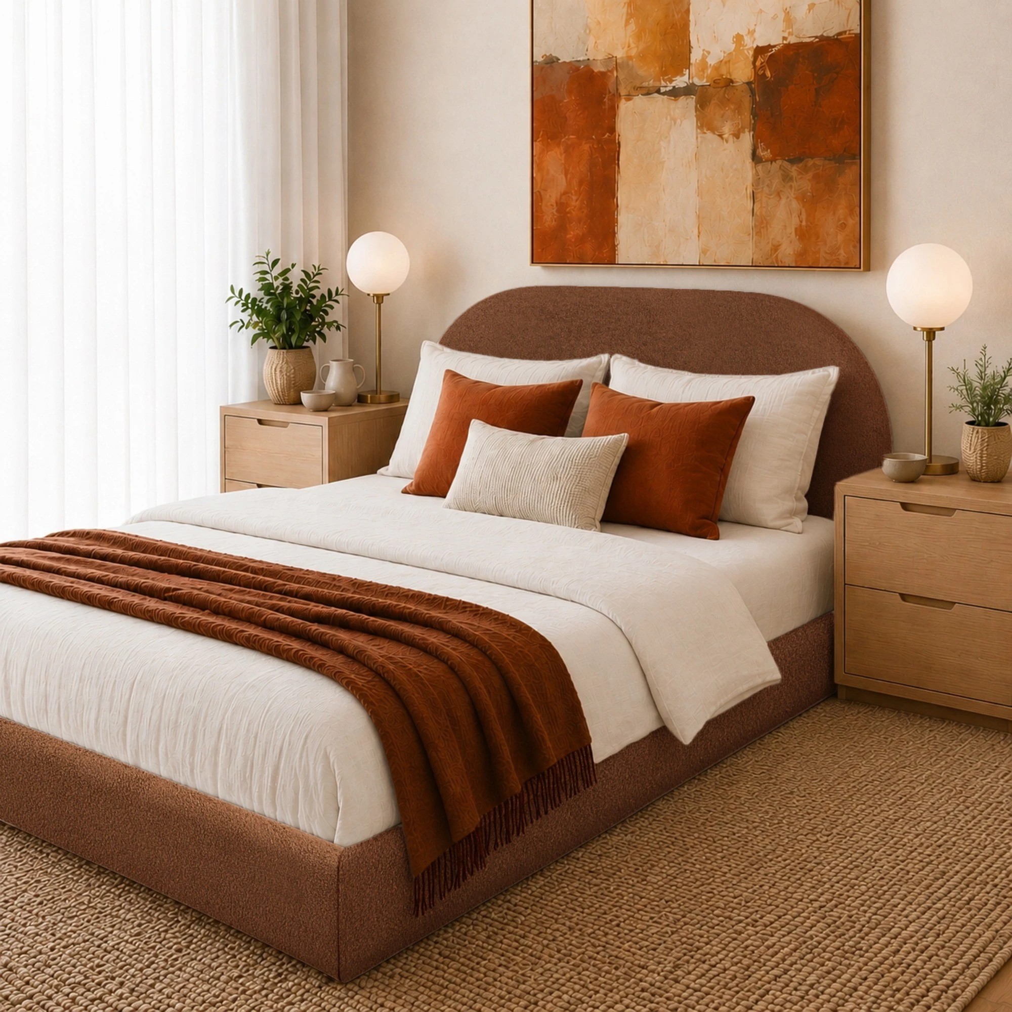 3 Milano Contour Boucle Tool Free Bed Frame - Double Bed - Brown, 3 of 3