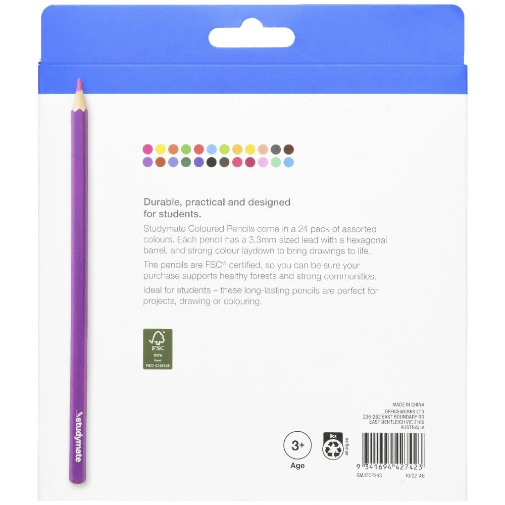 4 Studymate Coloured Pencils 24 Pack, 4 of 10