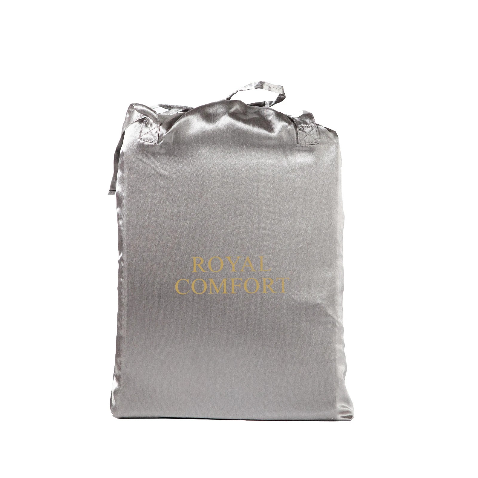 4 Royal Comfort Satin Sheet Set 3 Piece Fitted Sheet Pillowcase Soft Silky Smooth - King Bed - Charcoal, 4 of 6
