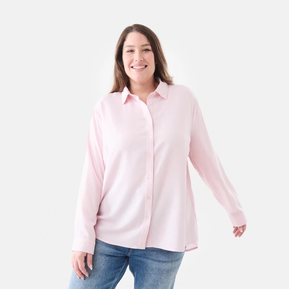 1 Curve Long Sleeve Shirt Soft Pink, 1 of 5