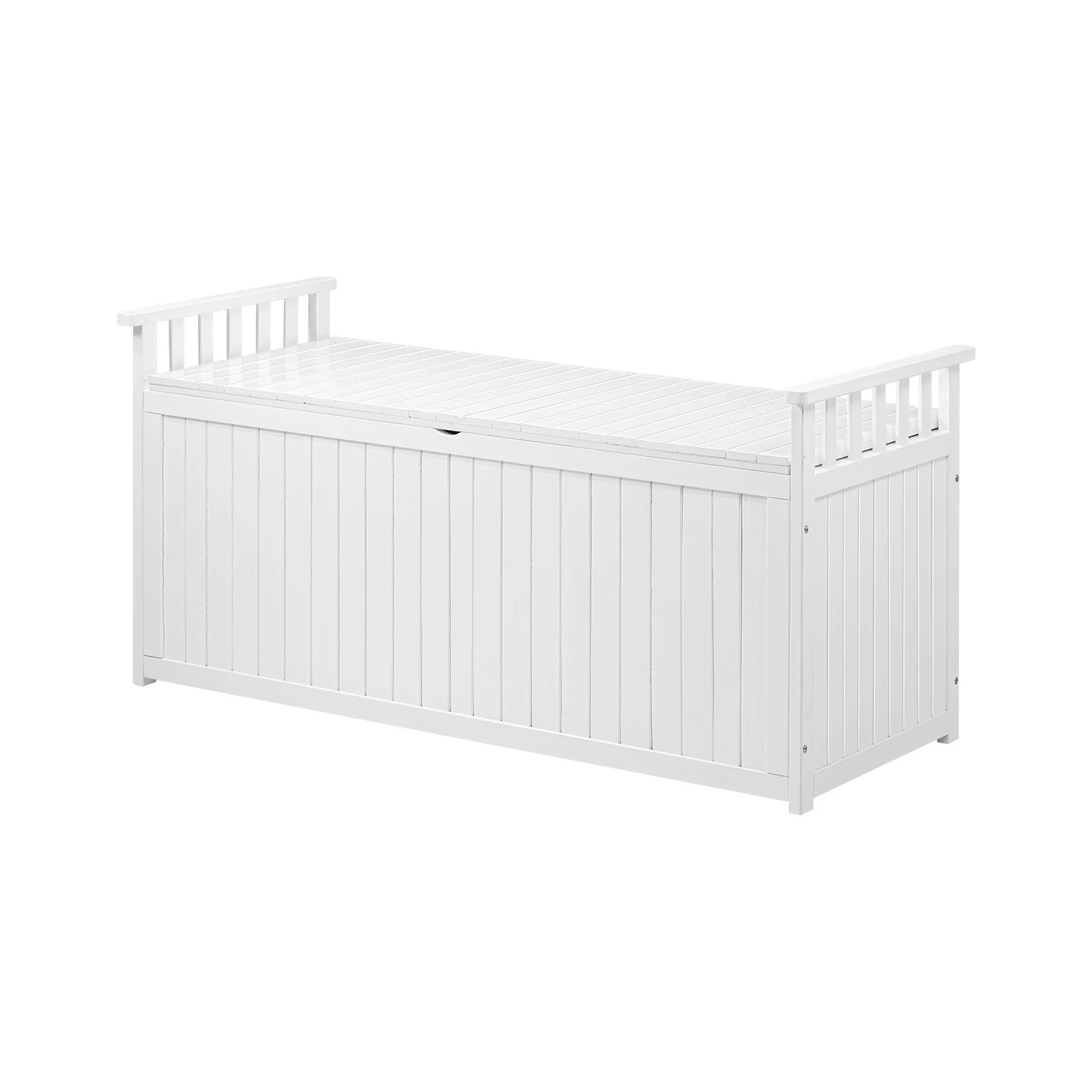 1 Livsip Outdoor Storage Box Garden Bench Wooden Container Cabinet 500L - White, 1 of 7