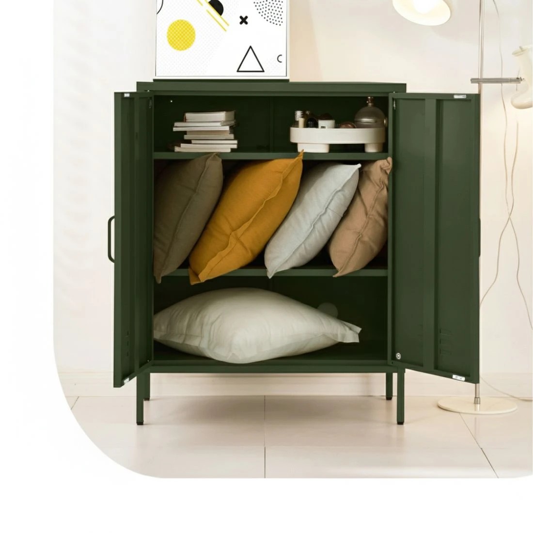 5 Artiss Buffet Sideboard Metal Cabinet - SWEETHEART - Green, 5 of 6