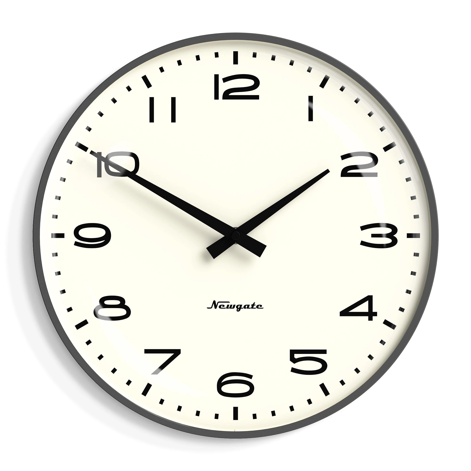 1 Newgate Radio City Wall Clock Black Arabic Dial - Matte Blizzard Grey - Grey, 1 of 5