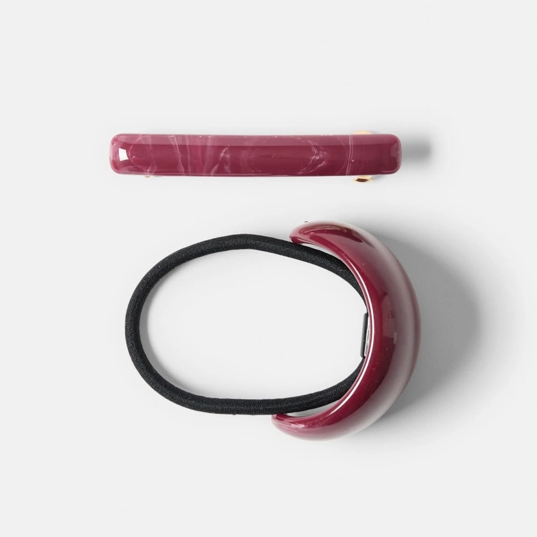 2 2 Pack Red Barrette Hair Tie and Clip Set, 2 of 4