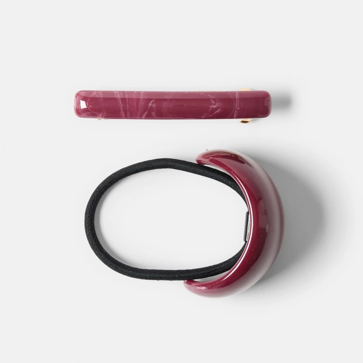 2 2 Pack Red Barrette Hair Tie and Clip Set, 2 of 4