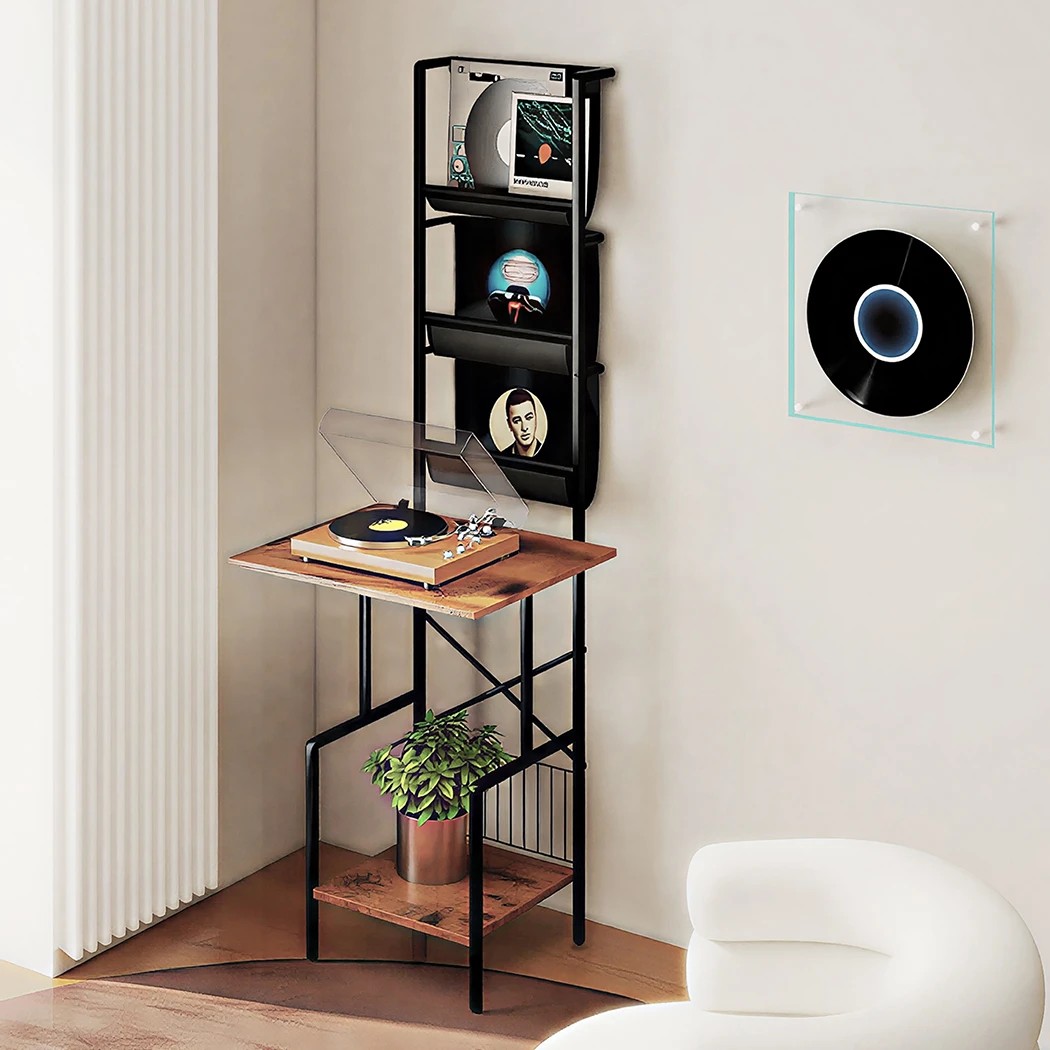 6 Levede Vinyl Display Shelf Cabinet Organizer Rack-2 shelves 3 racks, 6 of 6