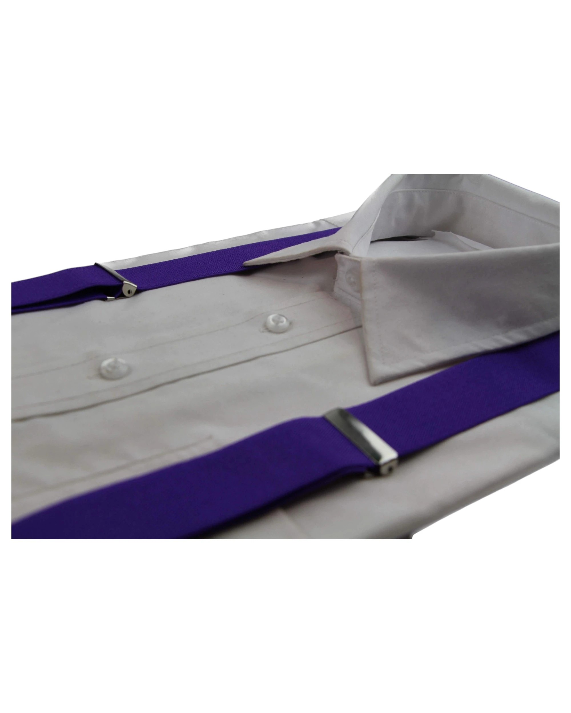 4 Zasel Mens Adjustable Wide Heavy Duty 100cm Suspenders - Purple, 4 of 4