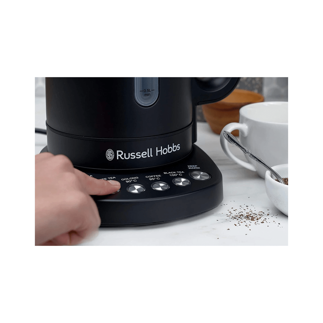 3 Russell Hobbs Rhk510blk Electric Addison 1.7l Digital Water Kettle Ss Matte - Black, 3 of 4