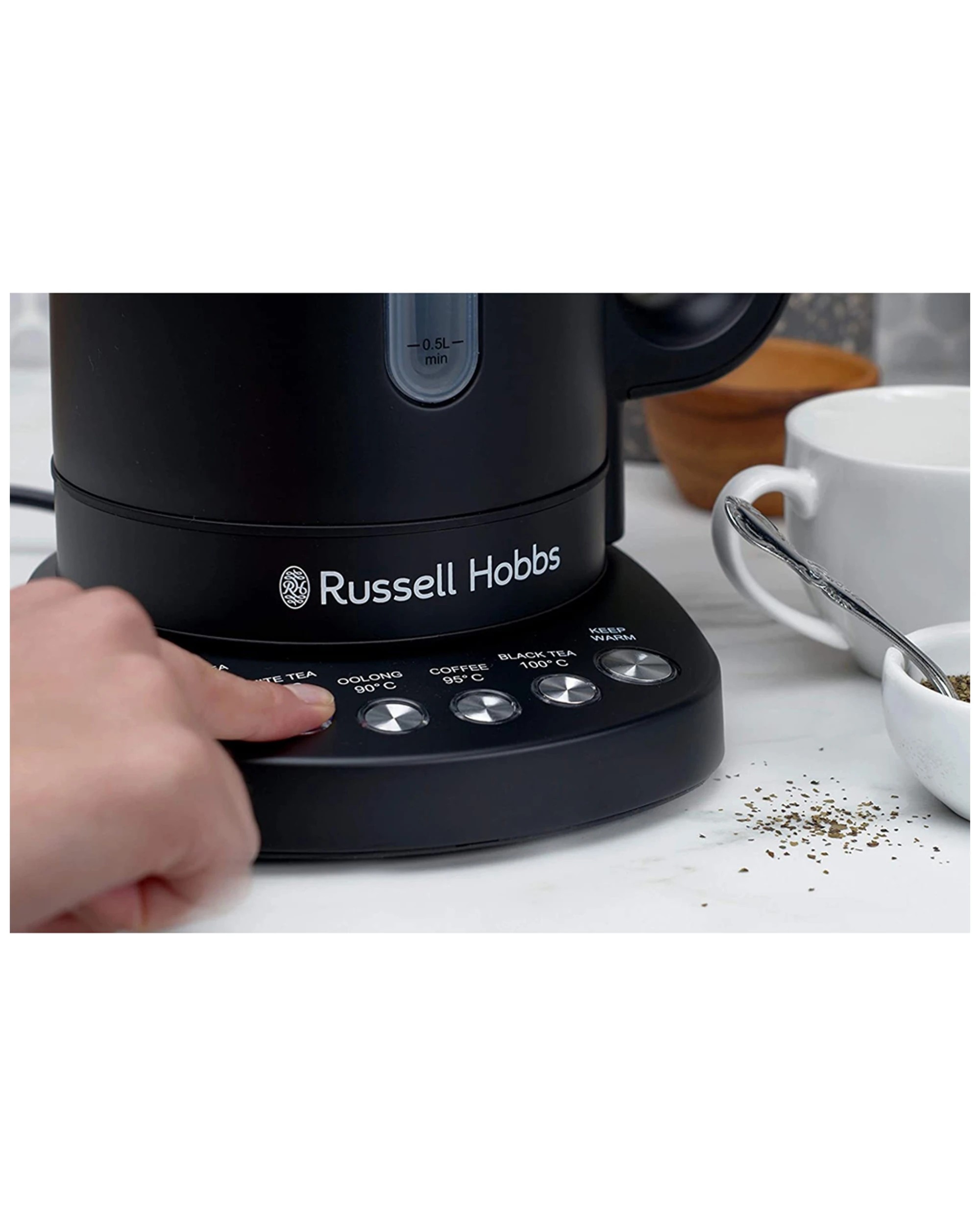 3 Russell Hobbs Rhk510blk Electric Addison 1.7l Digital Water Kettle Ss Matte - Black, 3 of 4