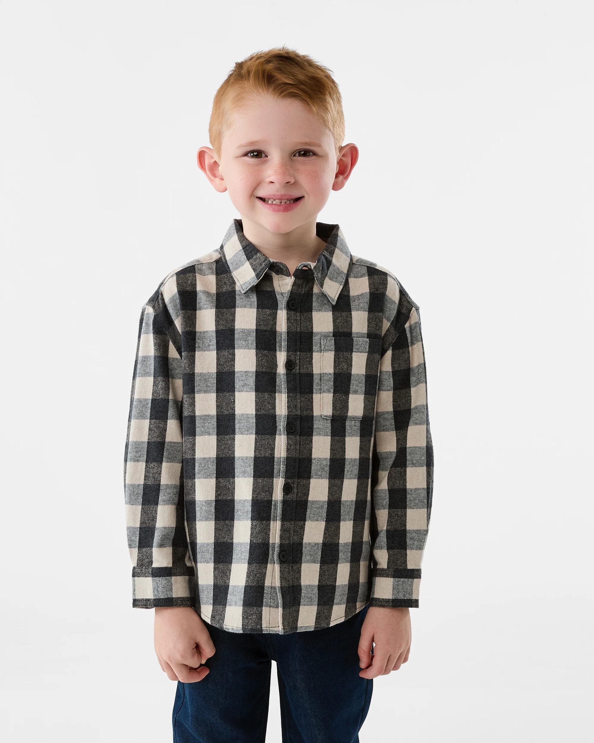 1 Yarn Dye Flannel Shirt Brn Checks, 1 of 7