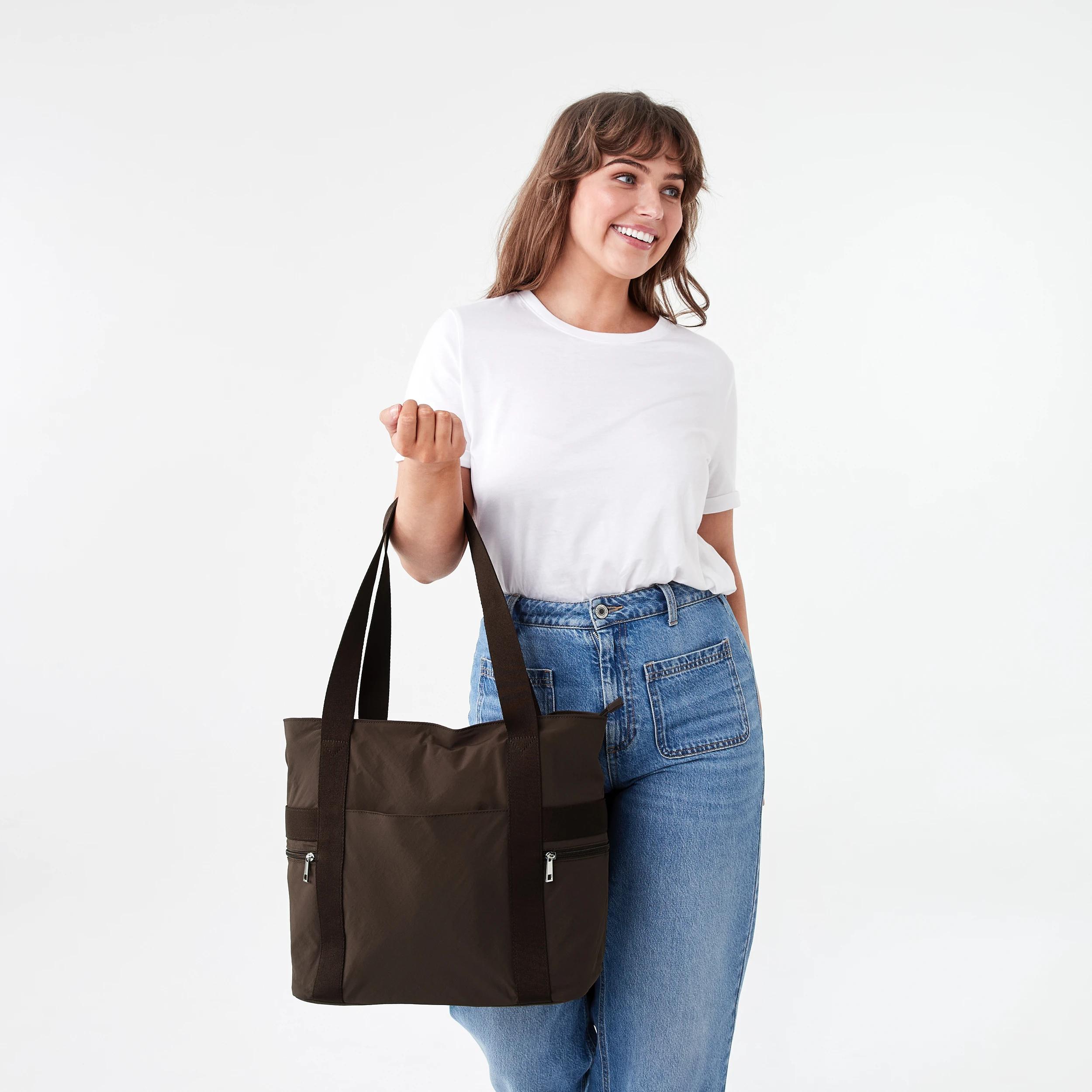 5 Urban Multi Pocket Tote Bag Choc Plum, 5 of 5