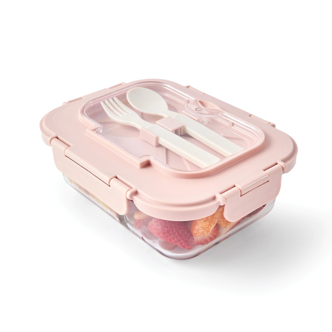 6 Mocha Glass Bento Lunch Box with Cutlery, 6 of 10
