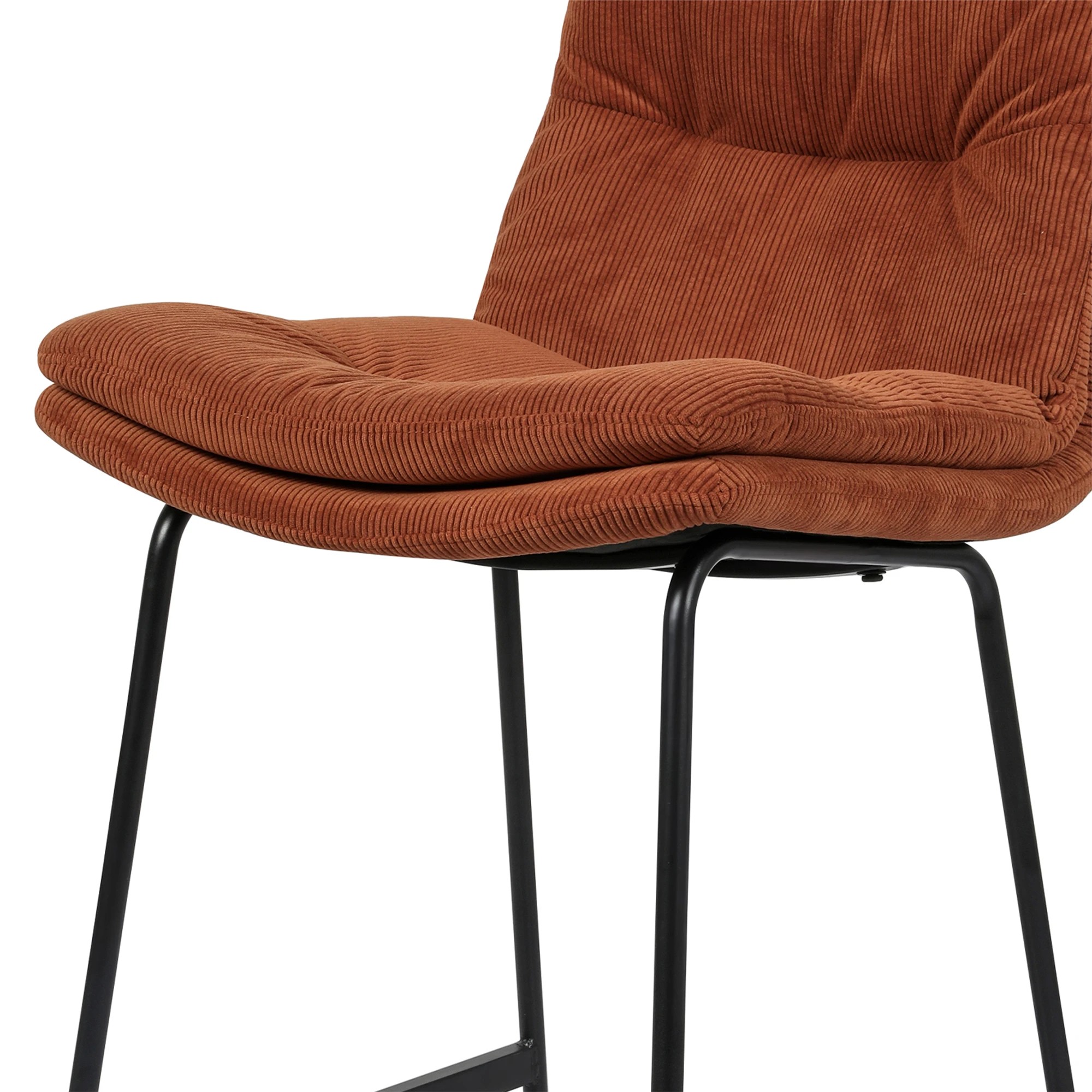 5 Levede 2x Corduroy Bar Stools Kitchen Stool Chair Soft 6cm Padded Seat, 5 of 9