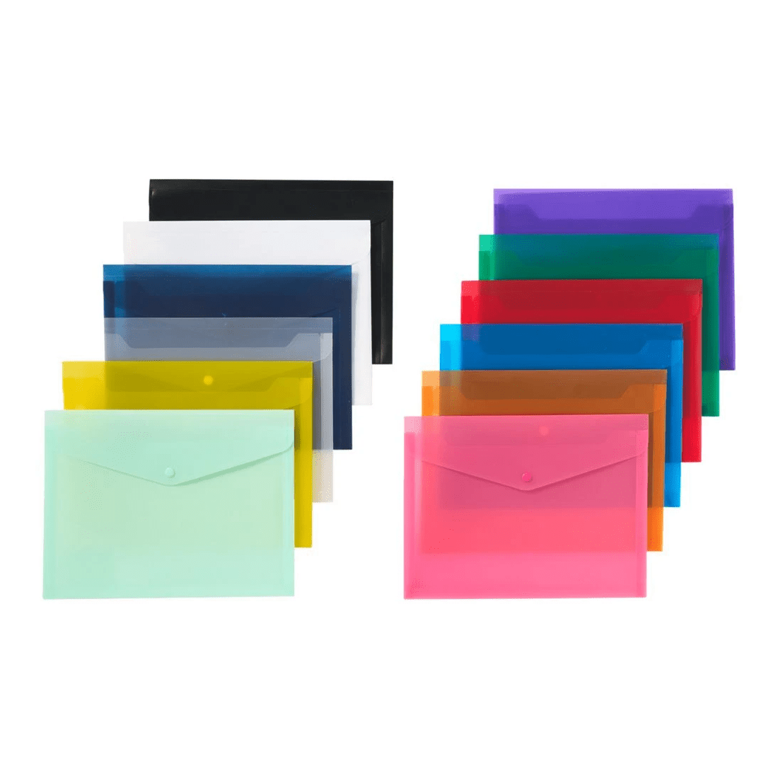 2 J.Burrows A4 Button Document Wallet Blue, 2 of 5