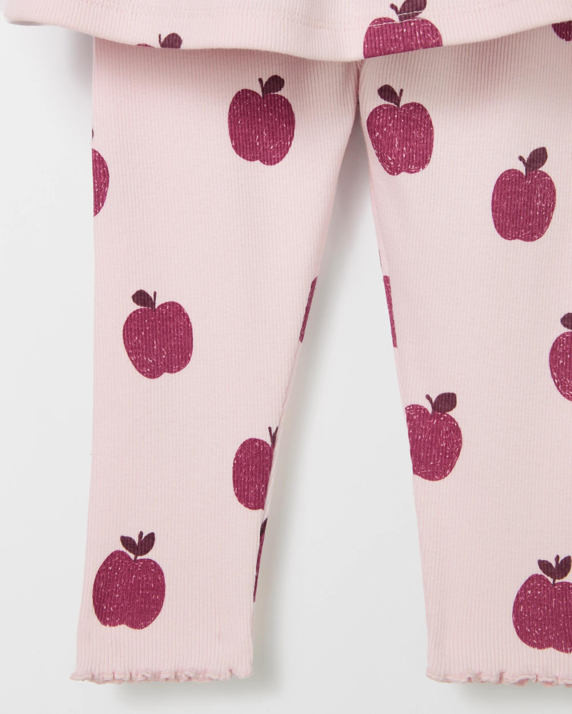4 Target Organic Cotton Baby Rib Dress and Leggings 2 Piece Set APPLES, 4 of 4