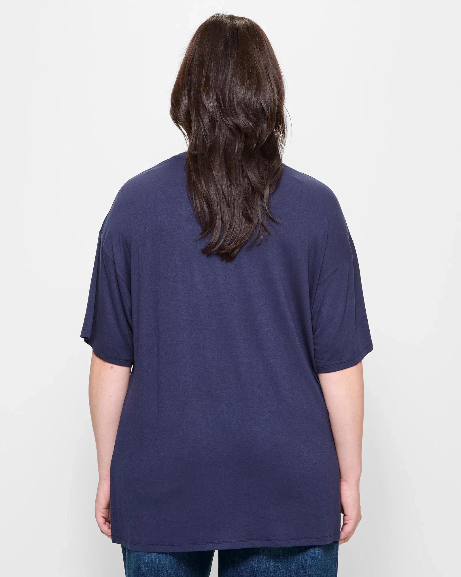 4 Target Plus Size V-neck T-shirt NAVY BLUE, 4 of 5