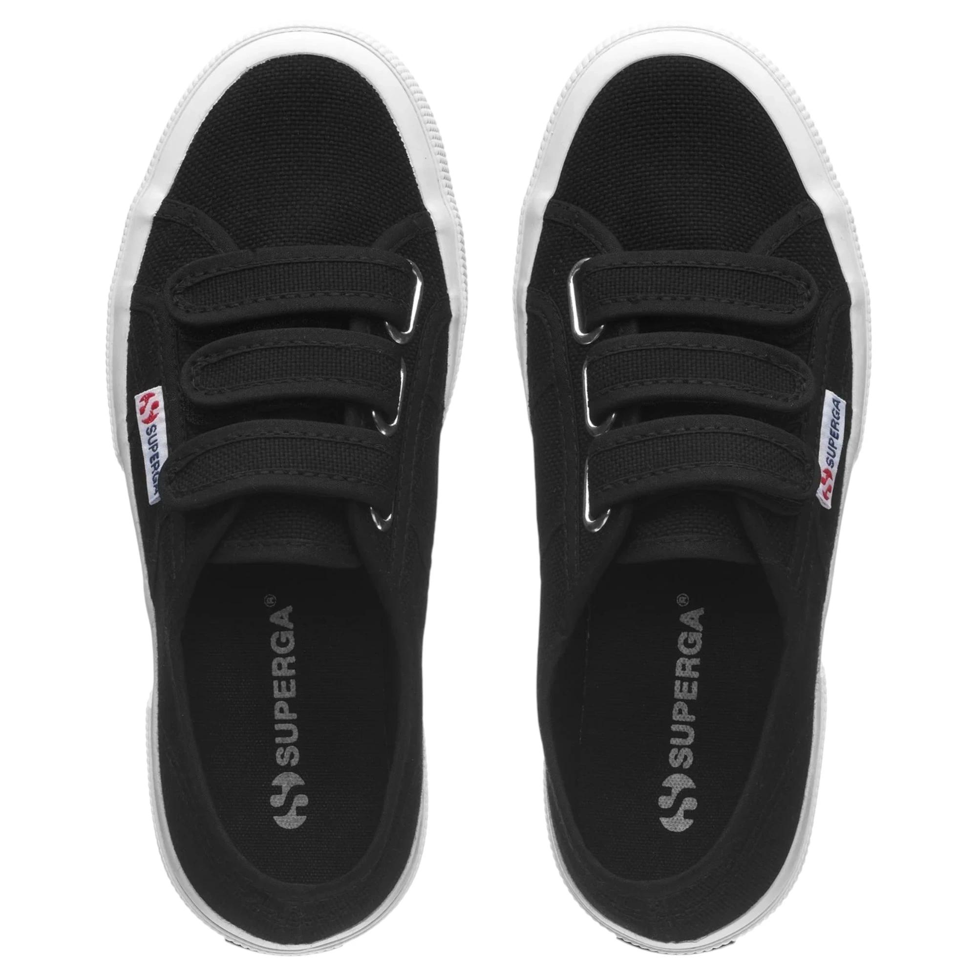 4 Superga Unisex 2750 Cotu 3 Strap White/Black Casual Shoes WHITE/BLACK, 4 of 5