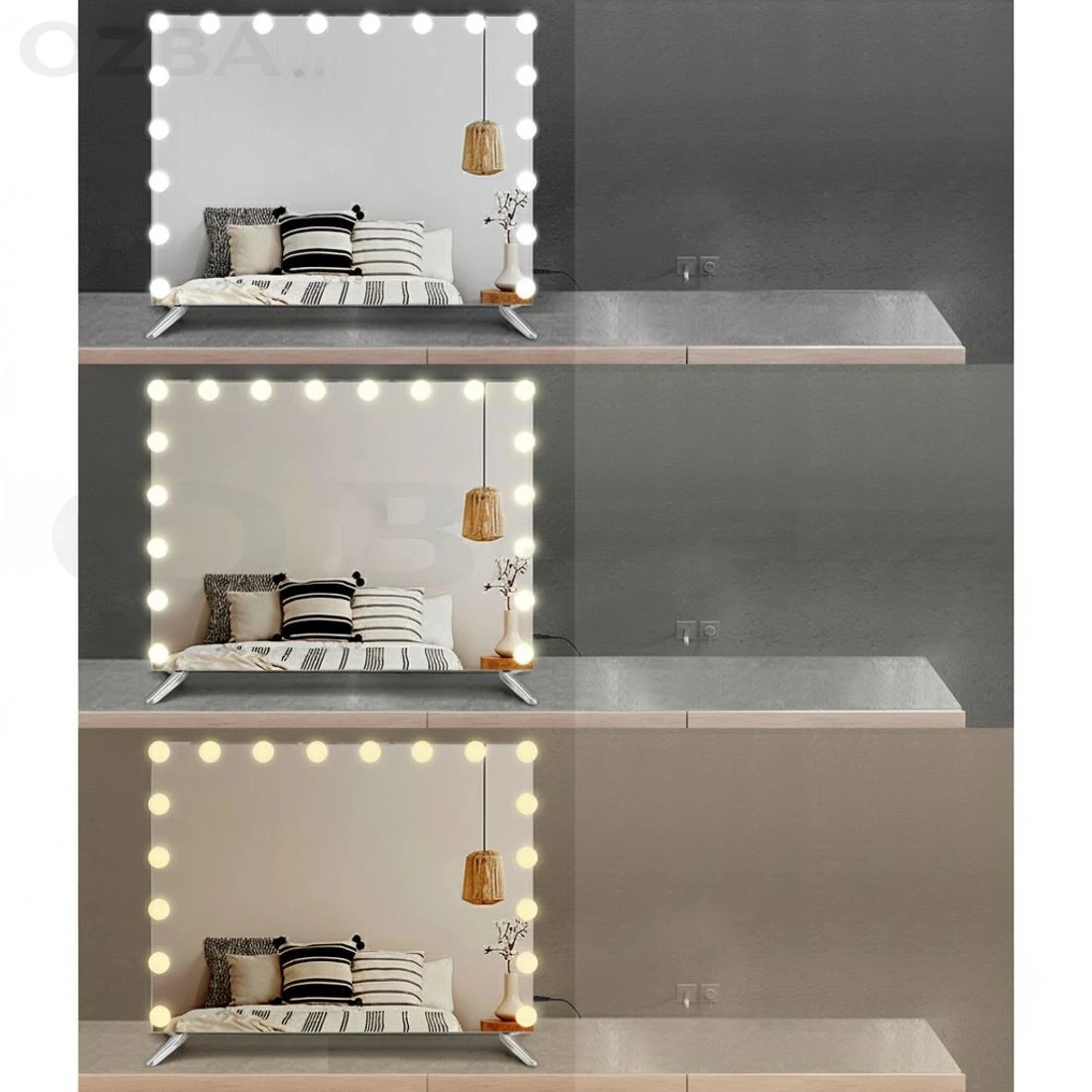 5 80x65cm Embellir Makeup Mirror Hollywood Vanity with LED Light  Legs - Silver, 5 of 6