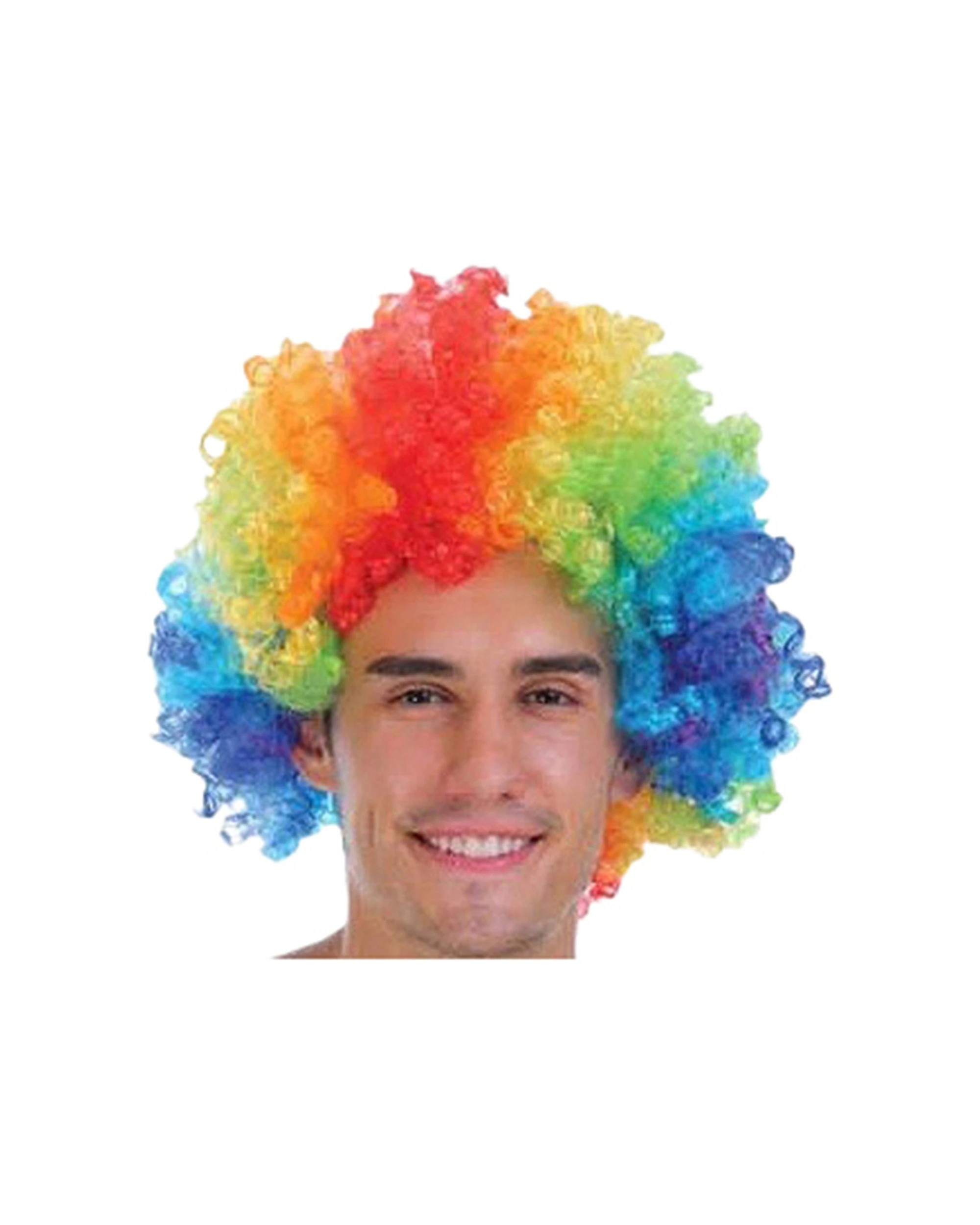 1 JD Party Mens Afro Wig Synthetic Curly Costume Accessory Coloured - Multi, 1 of 1