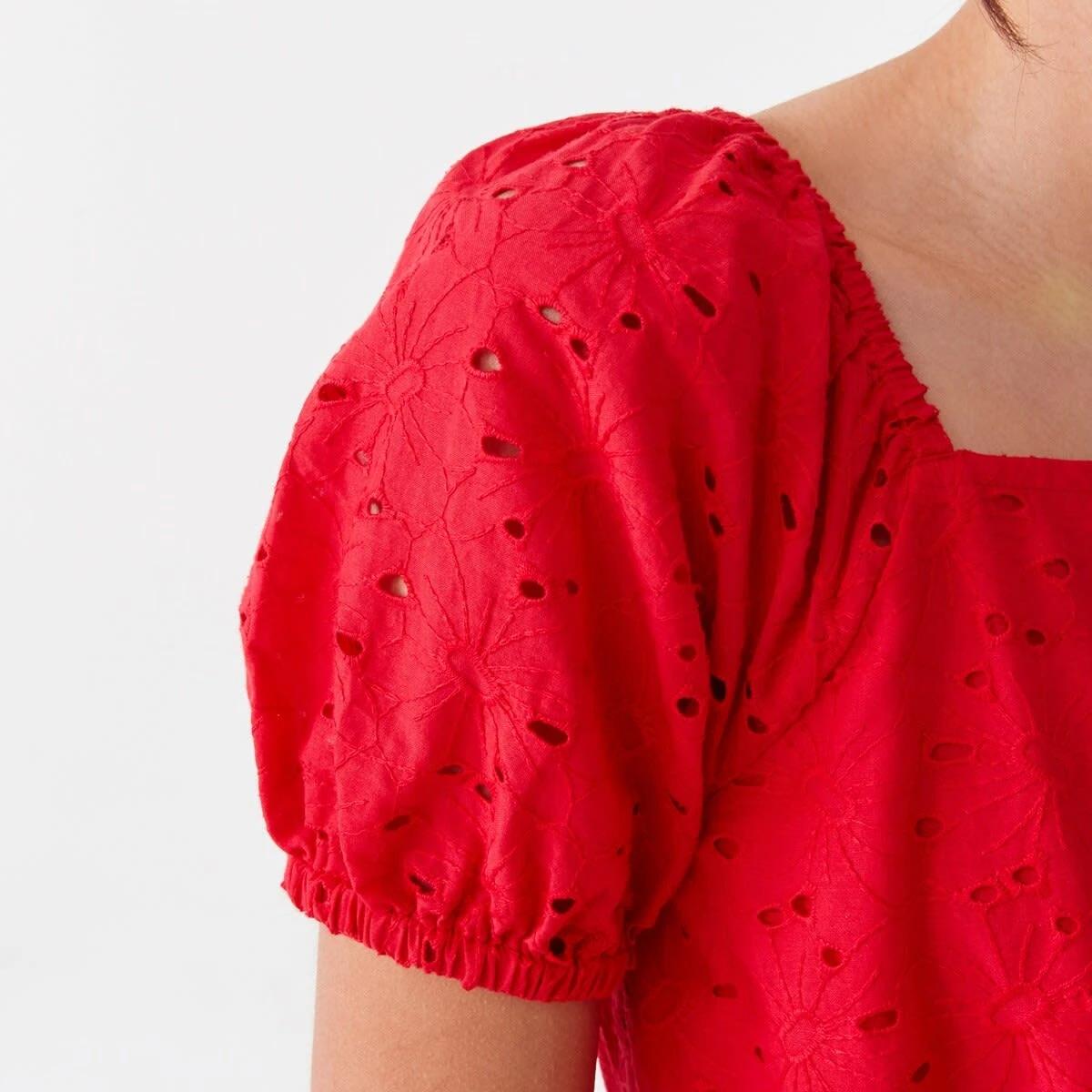 4 Broderie Dress Lolli Red, 4 of 9