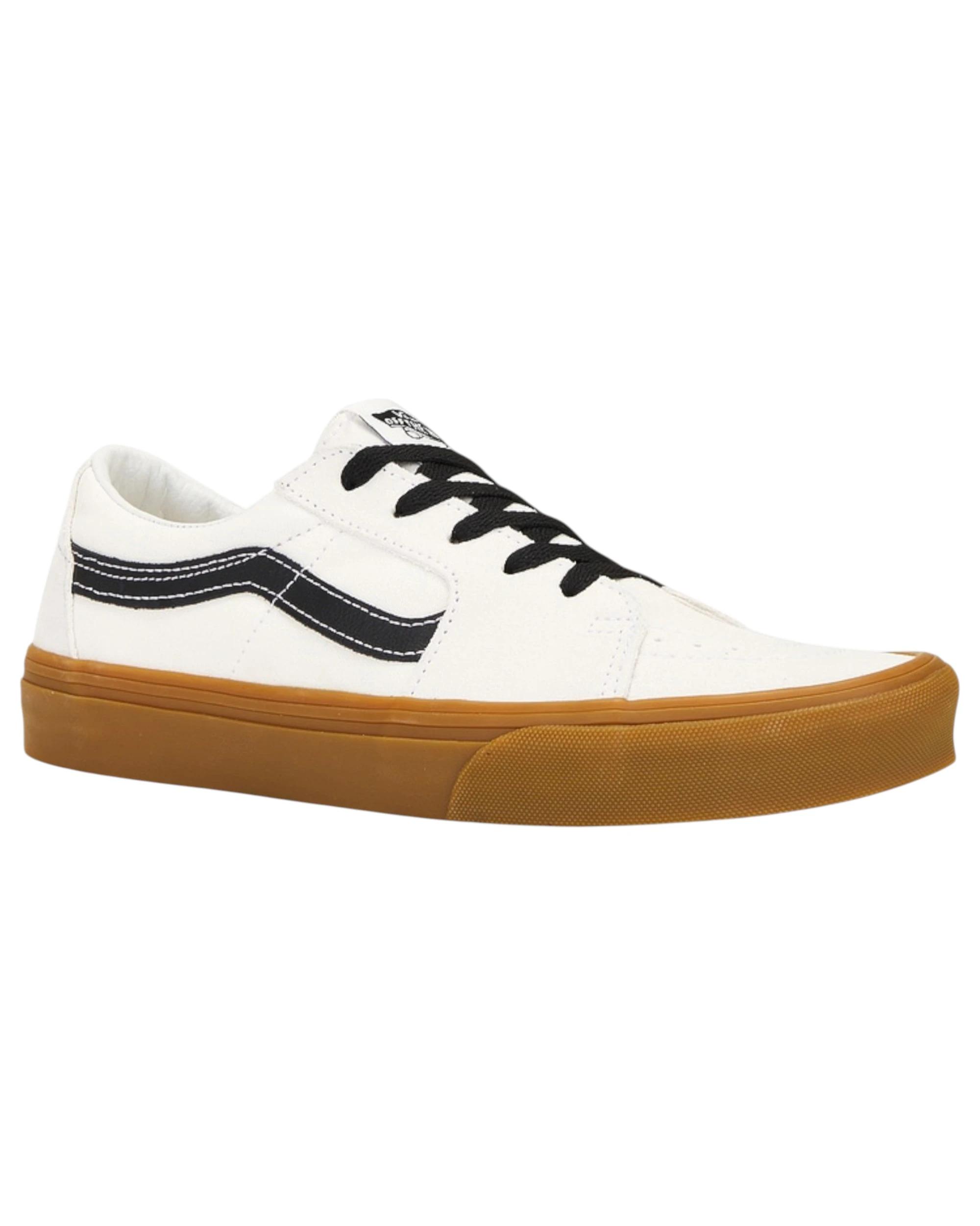 2 Vans Mens Sk8-Low Blanc DE Blanc Gum Lace Up Shoes WHITE, 2 of 6